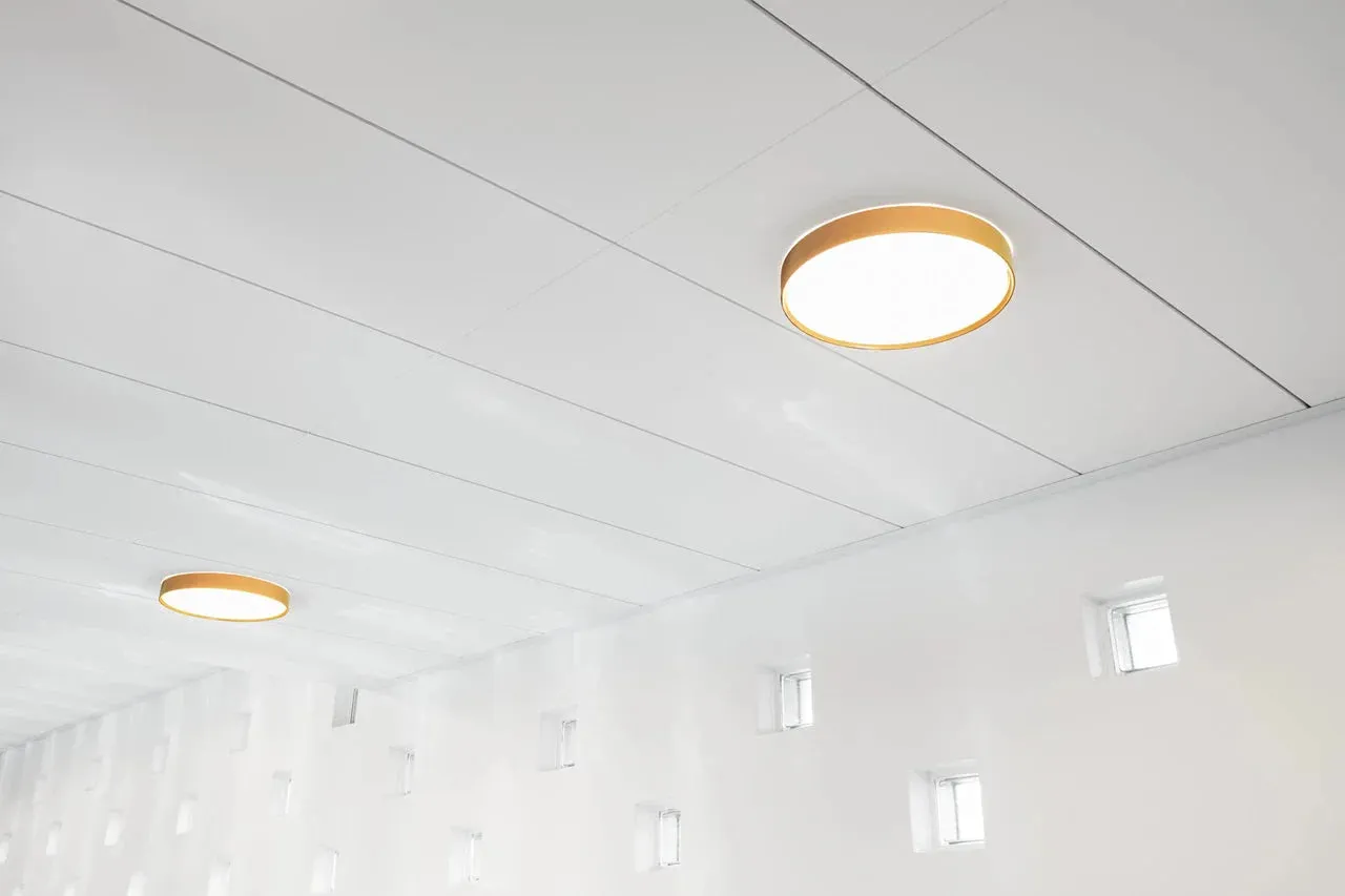 Louis Poulsen Lp Slim Round Semi Recessed Ceiling Lamp 3684 Lumens ø44 Cm, White