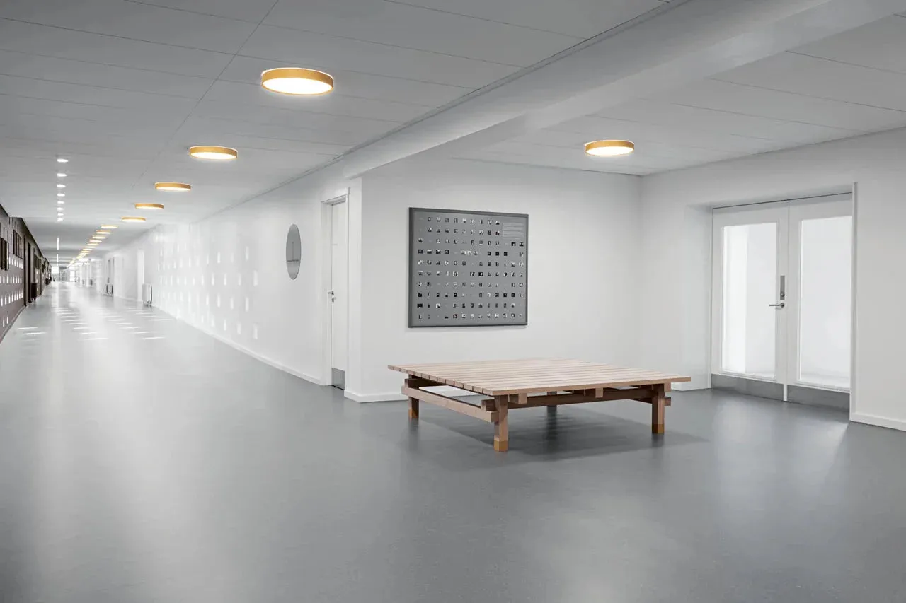 Louis Poulsen Lp Slim Round Semi Recessed Ceiling Lamp 3684 Lumens ø44 Cm, White