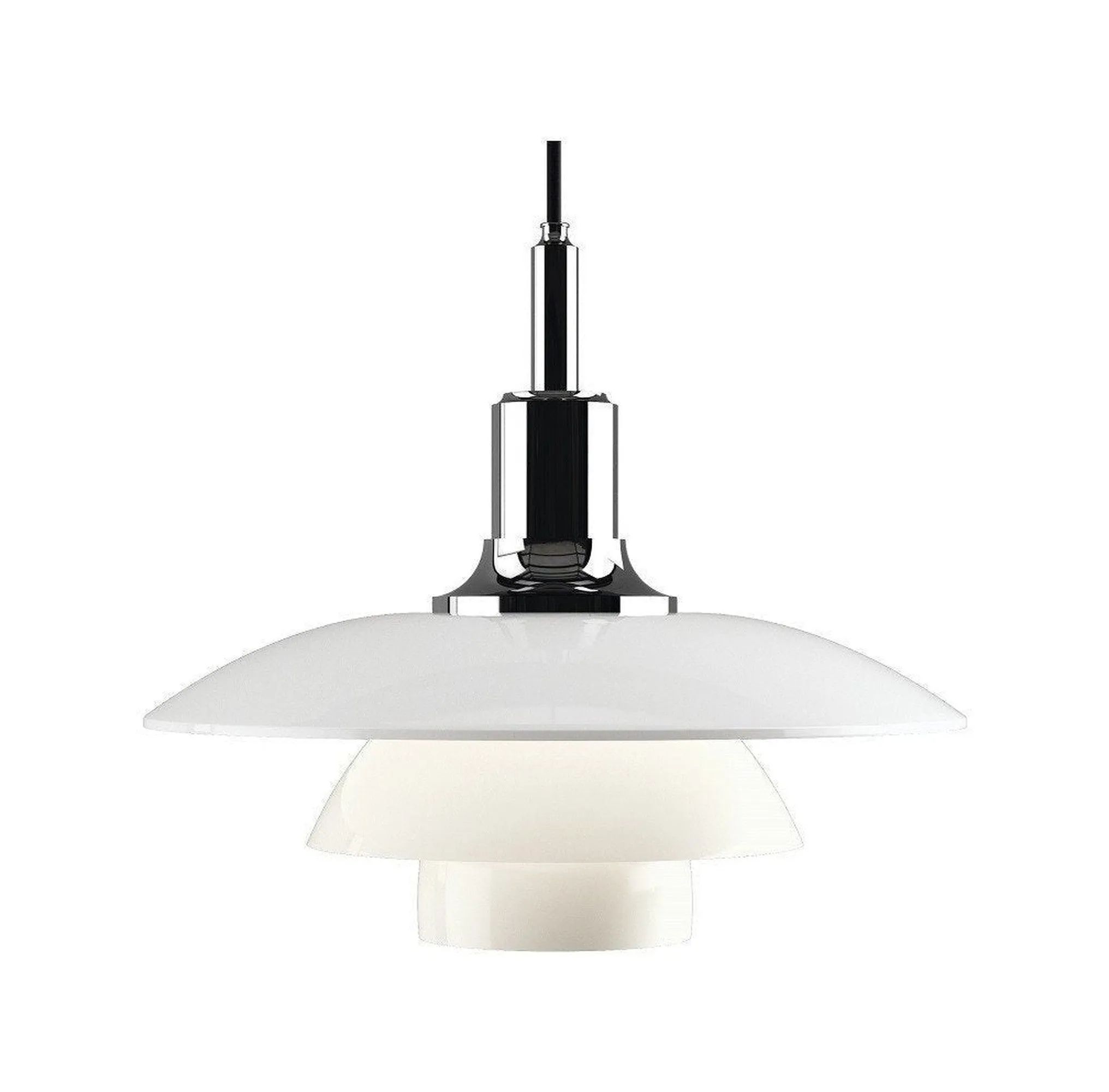 Louis Poulsen Ph 3 1/2 3 Glass Pendant, Chrome Plated