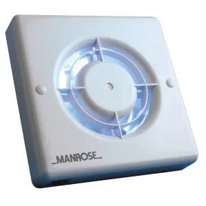 Manrose XF100HP Bathroom Fan Humidity Pullcord 100mm