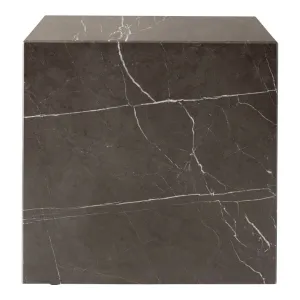 Marble Plinth End Table - Cubic