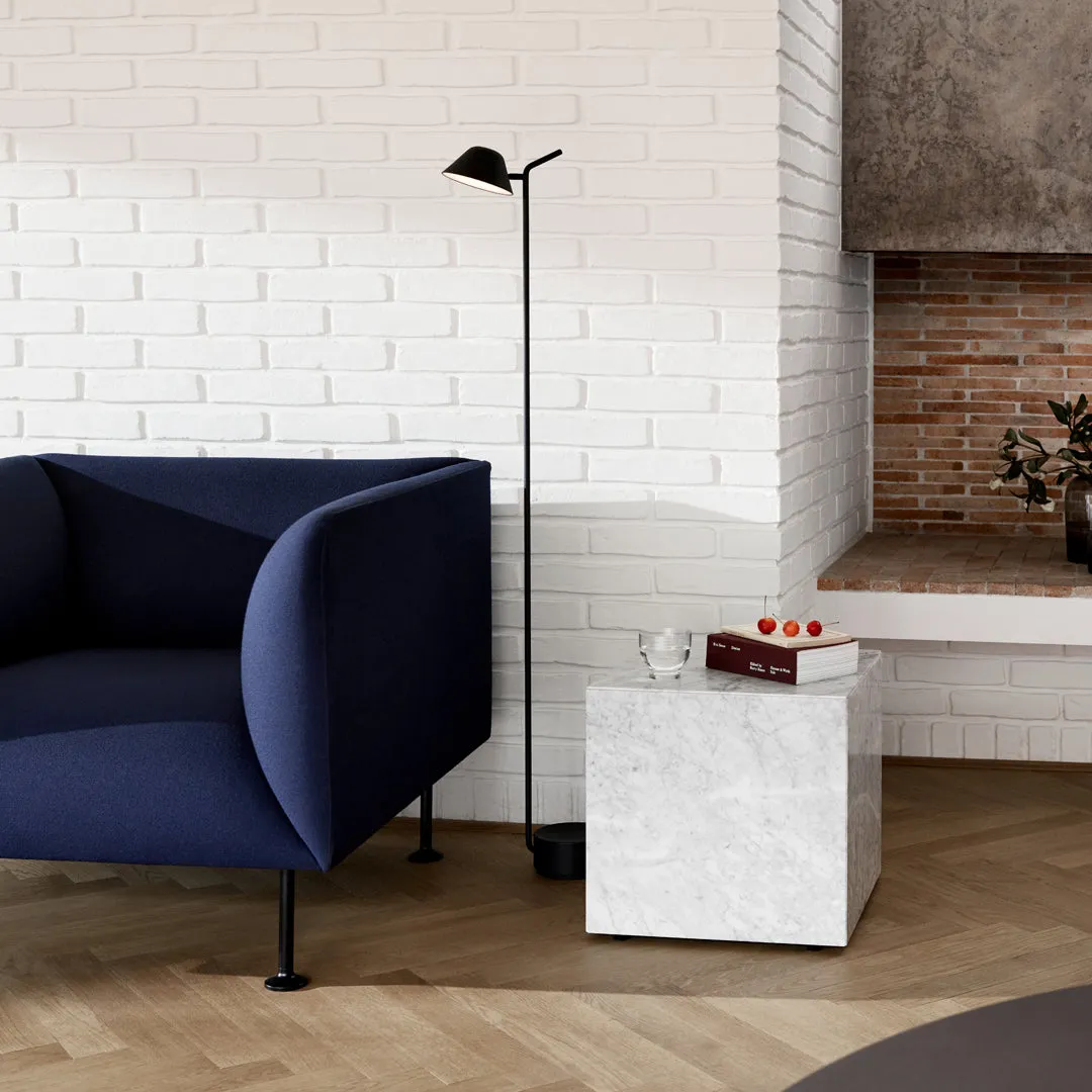 Marble Plinth End Table - Cubic