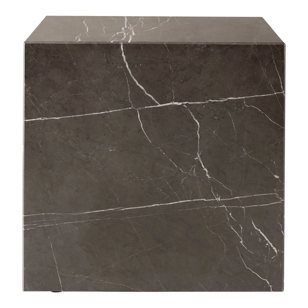 Marble Plinth End Table - Cubic