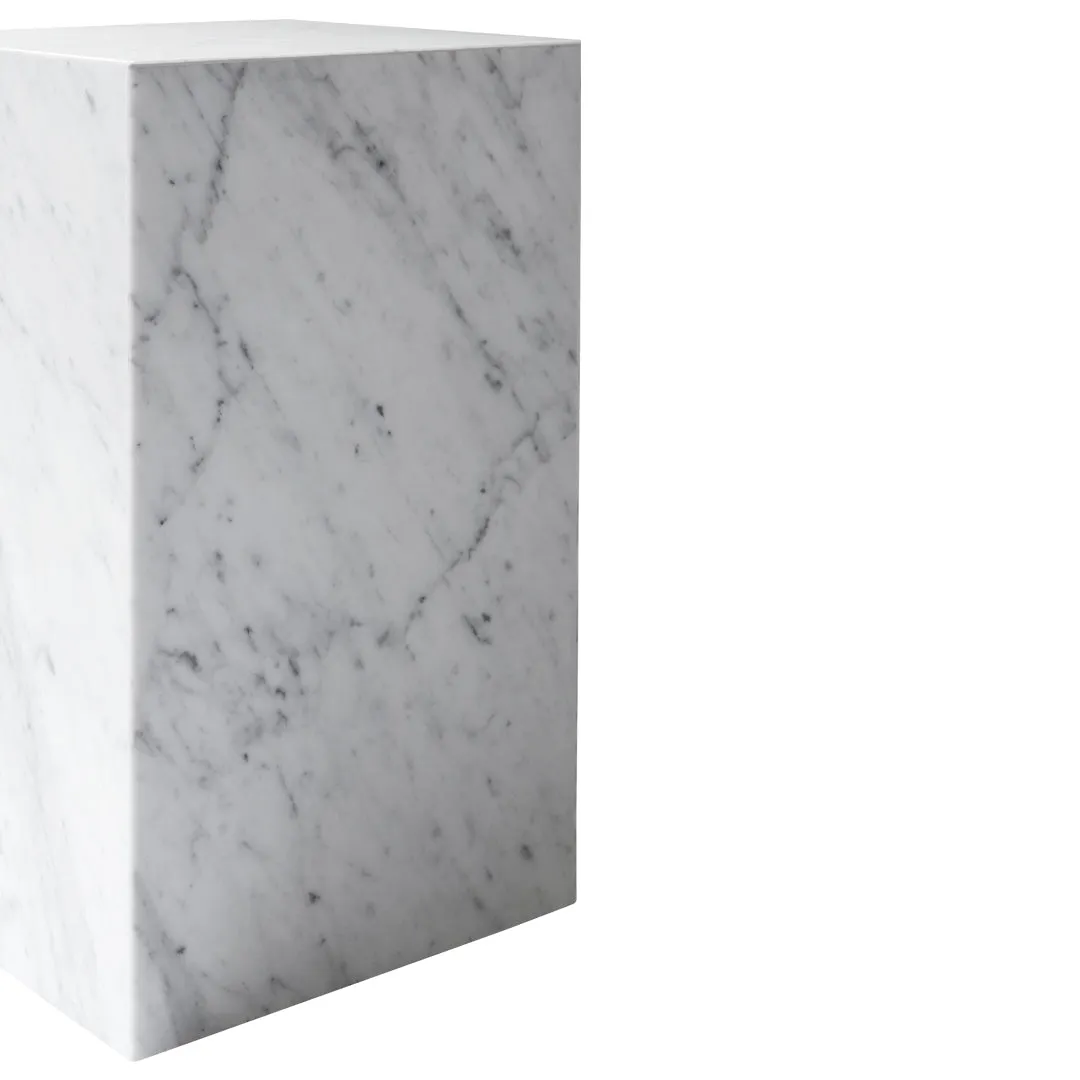 Marble Plinth Side Table - Tall