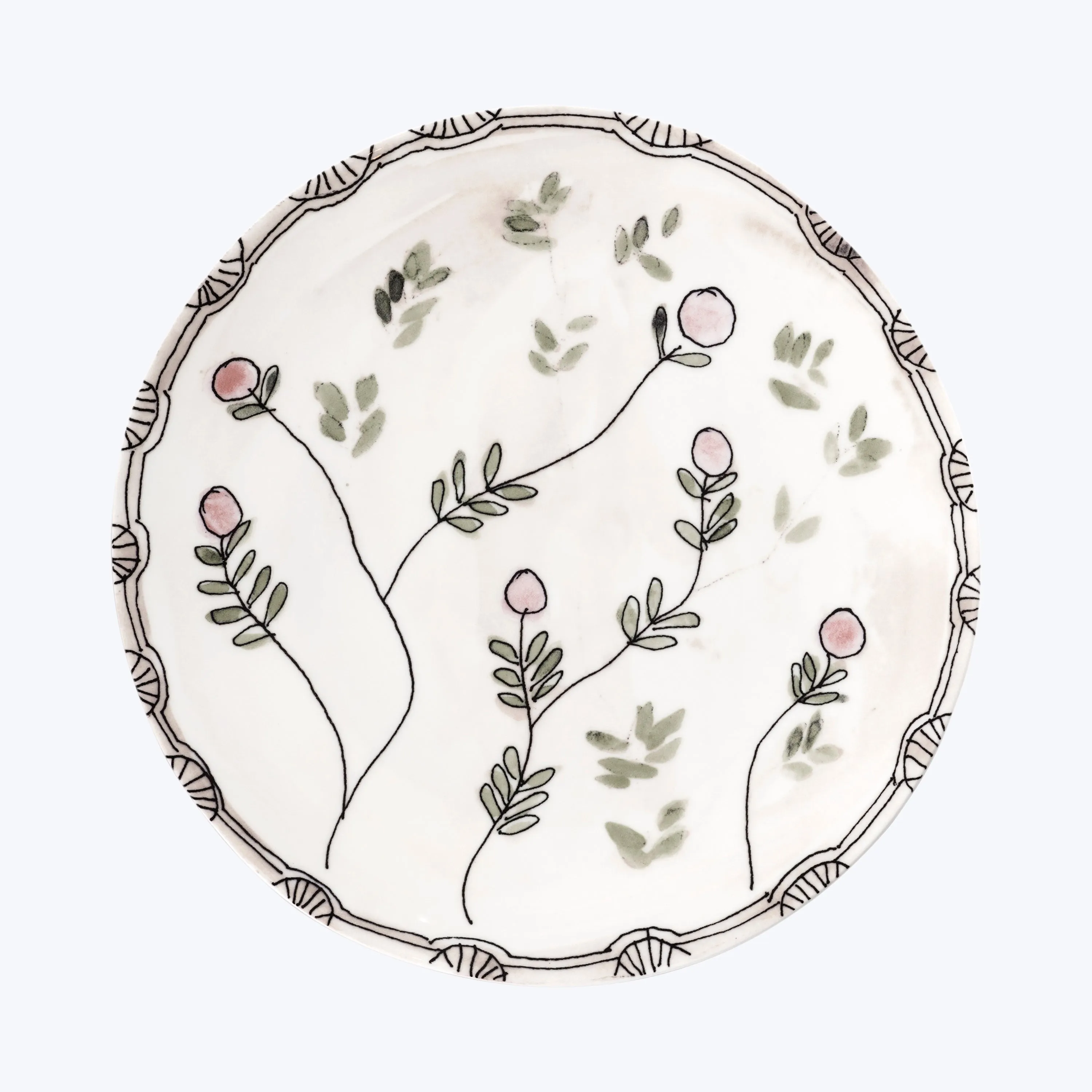 Midnight Flowers Salad Plate