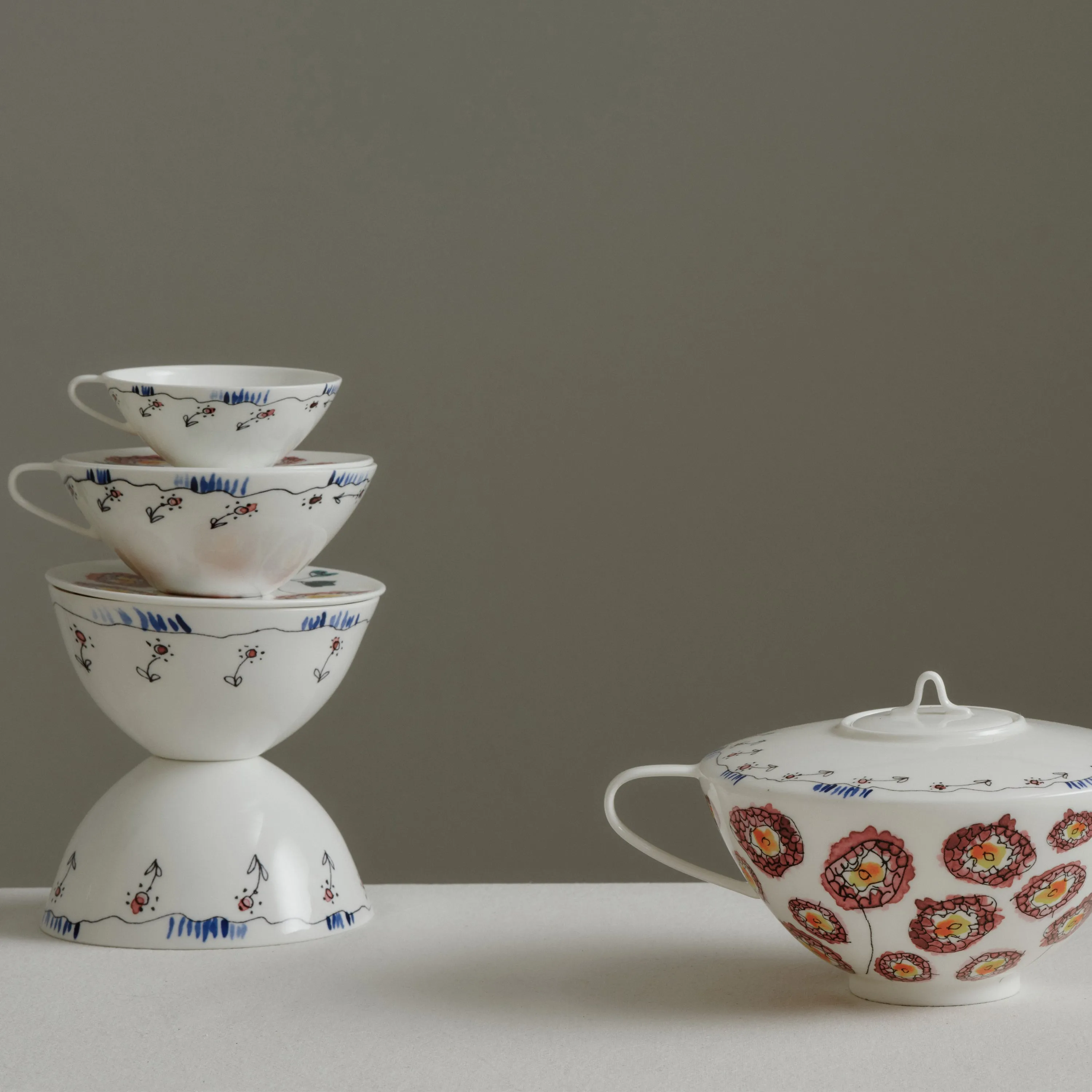 Midnight Flowers Tea Pot