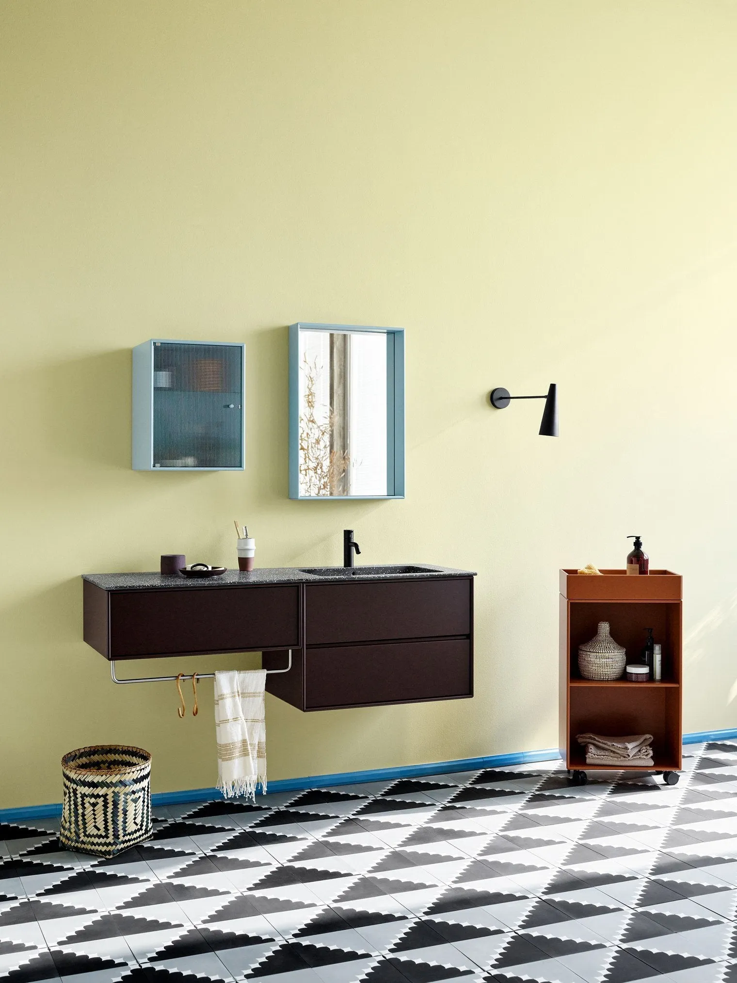 Montana Shelfie Mirror With Shelf Frame, Beetroot Red