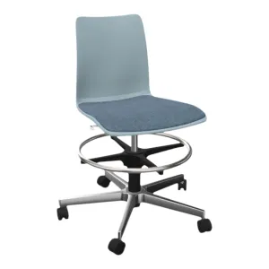 MOOD Learn Conference Chair - Upholstered Seat - 5-Star Base w/ Casters & Footrest