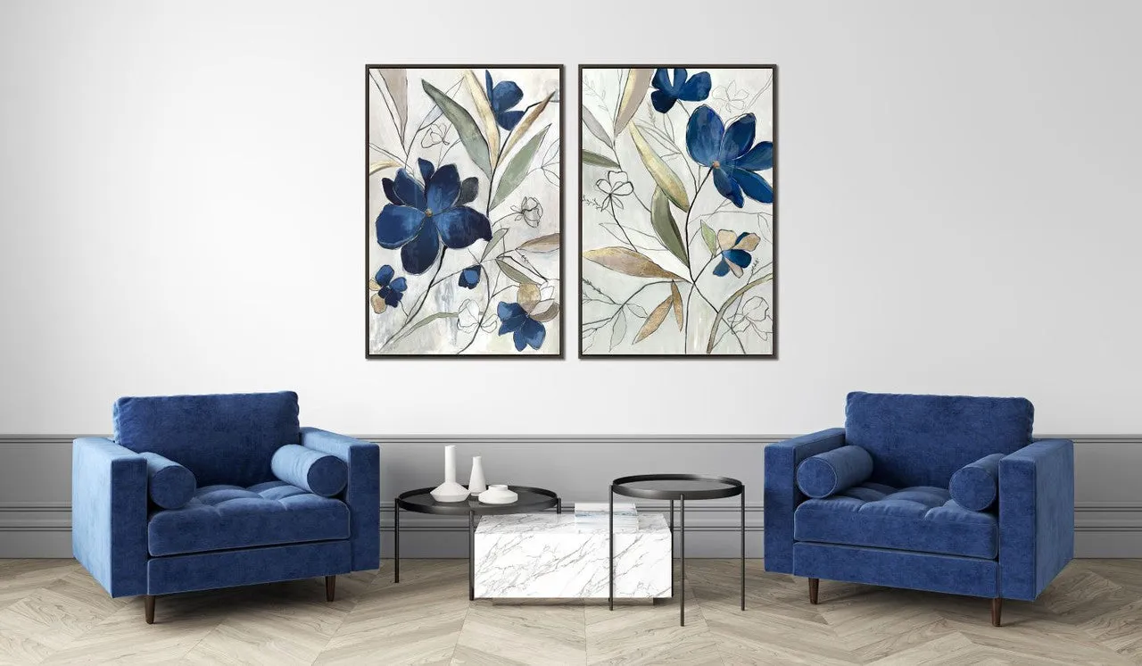 New Blue II Wall Art - Blue/White - 31 X 46