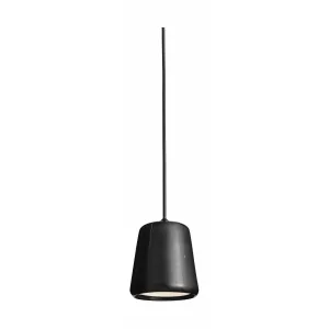 New Works Material Pendant, Black Marble/Black Fitting