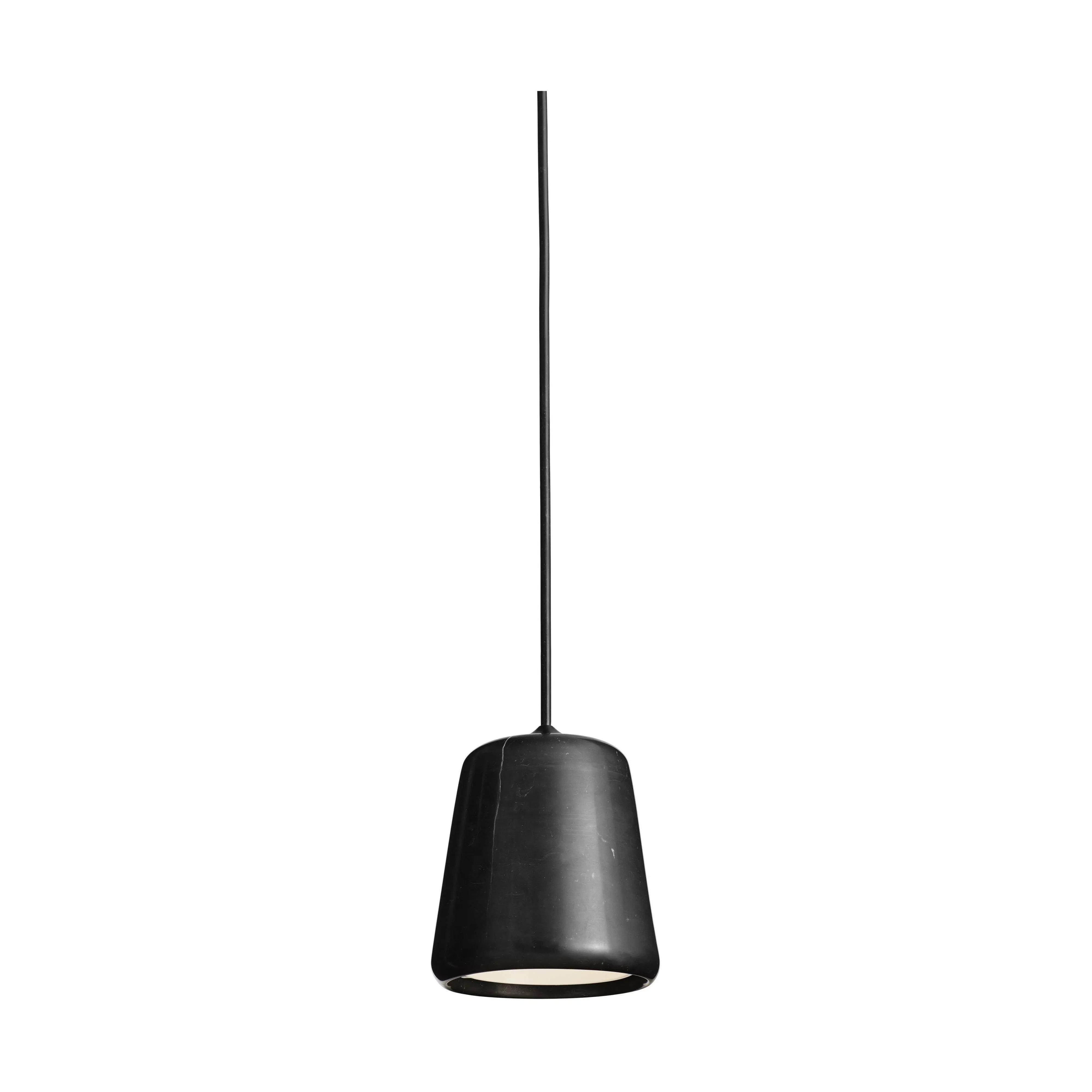 New Works Material Pendant, Black Marble/Black Fitting