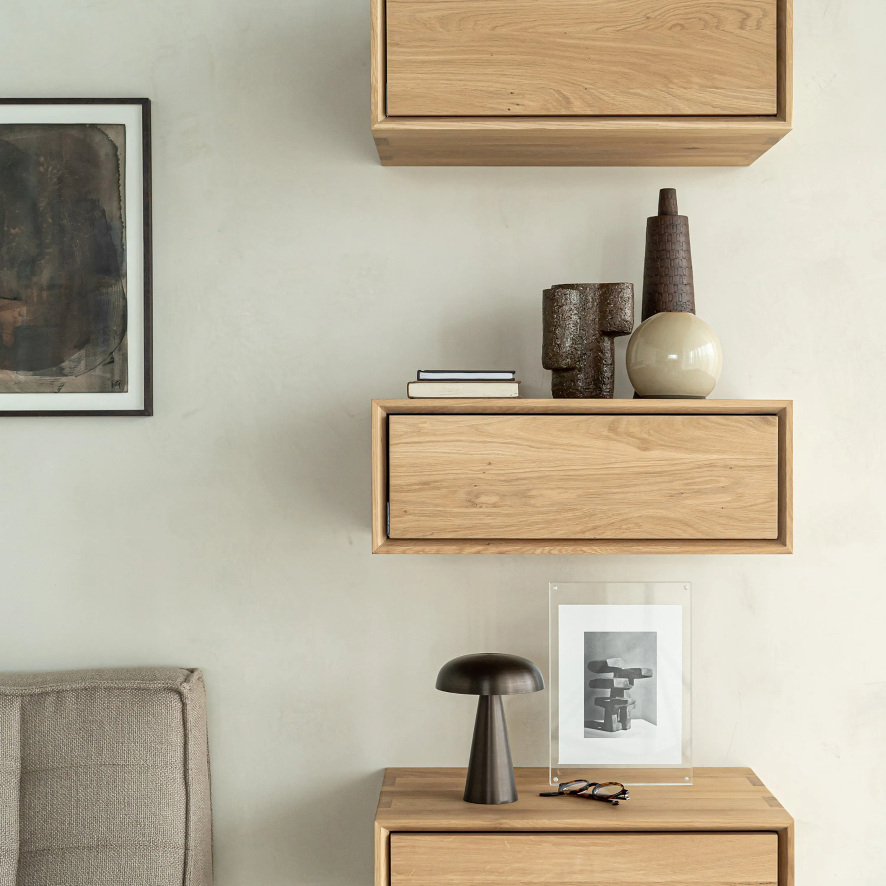Nordic II Oak Hanging Nightstand