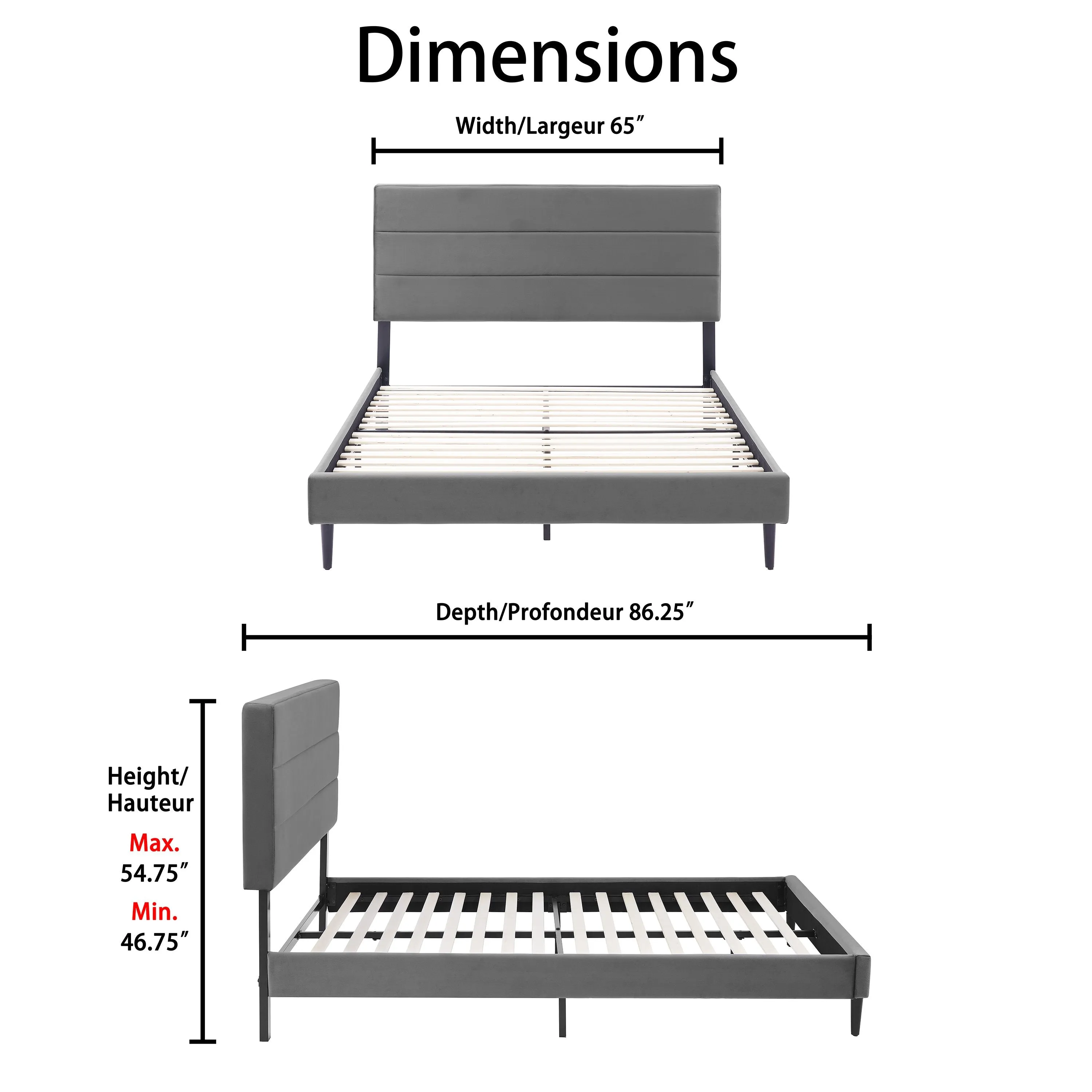 Nori 3-Piece Queen Bed - Grey