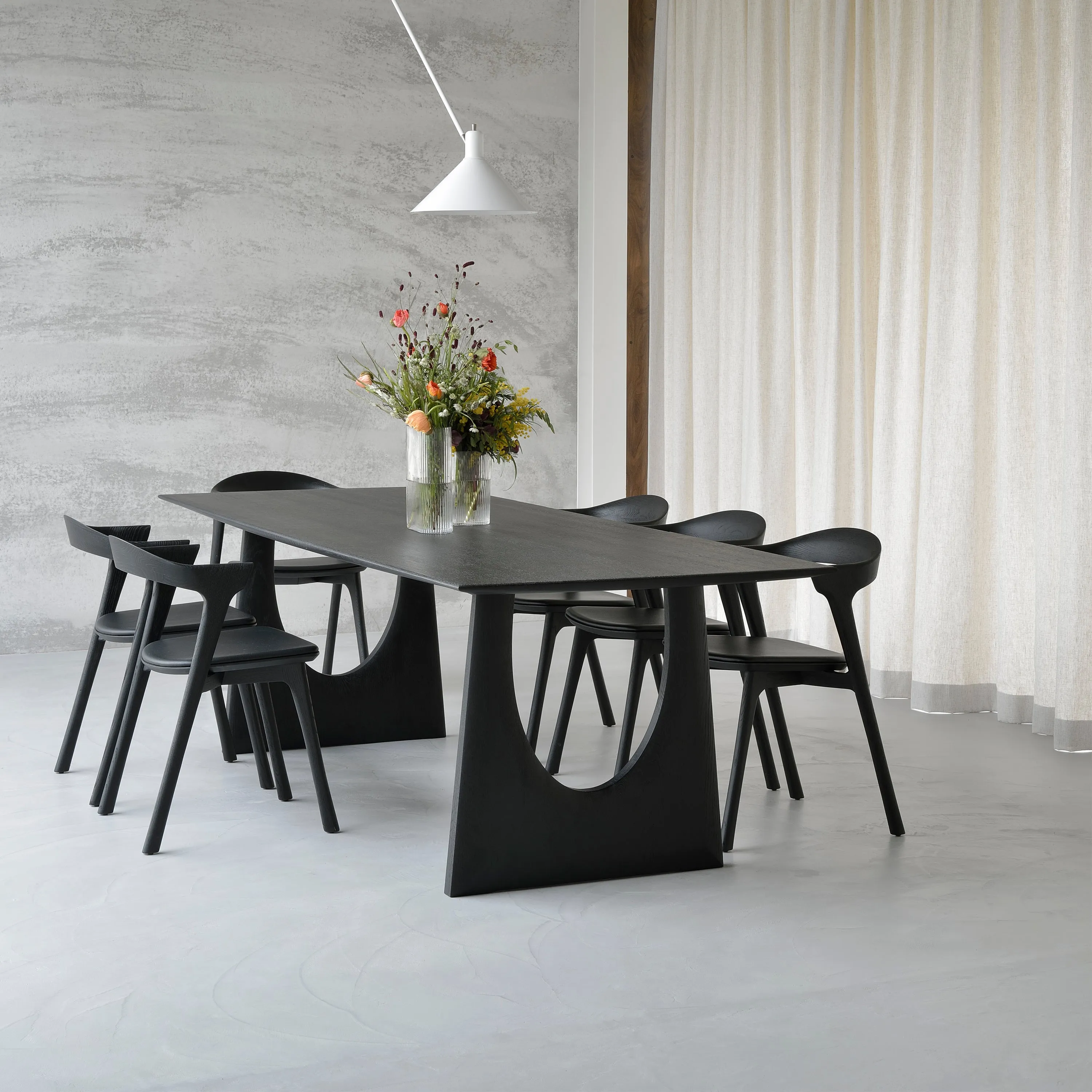Oak Geometric Rectangular Dining Table