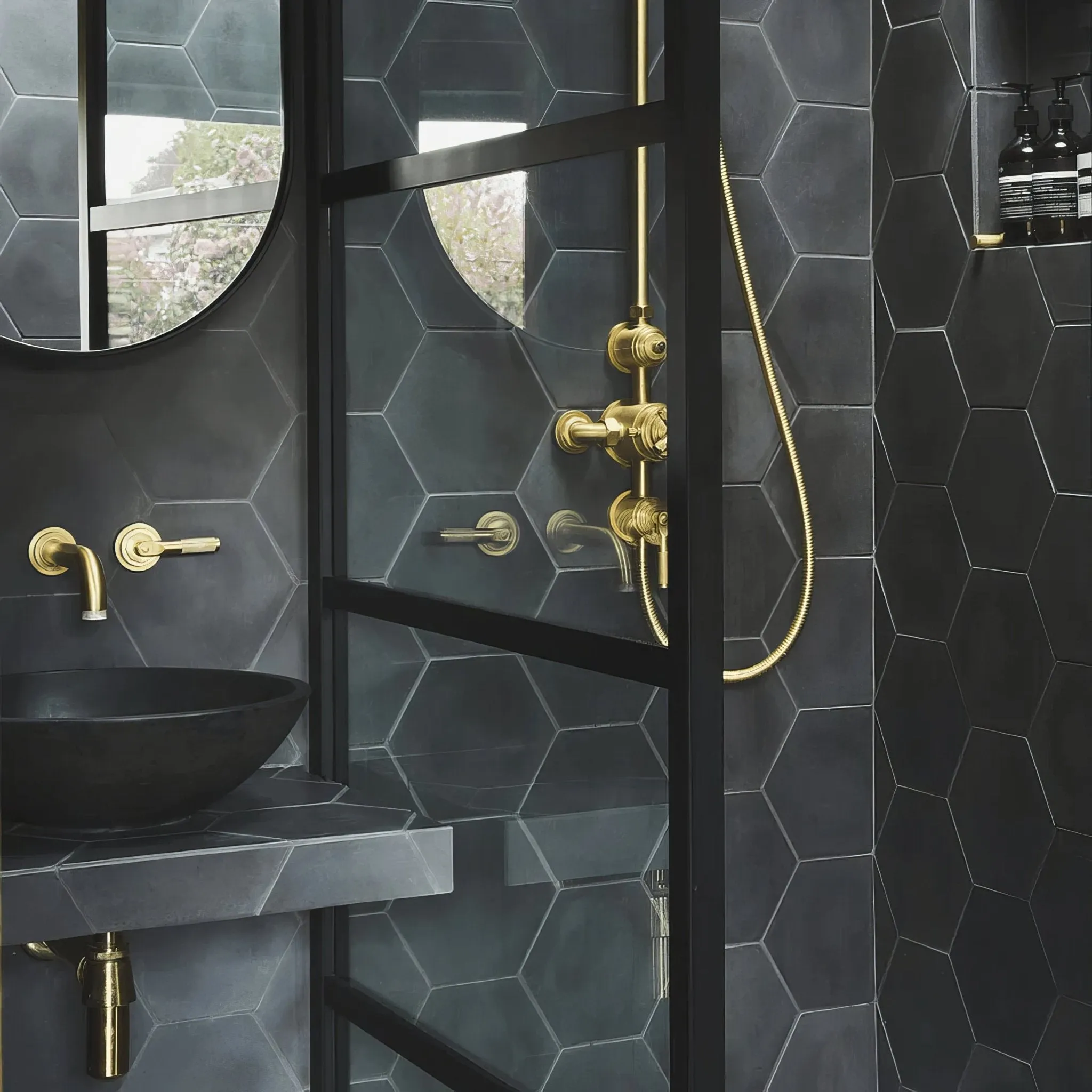 Old Iron Hexagonal Tile
