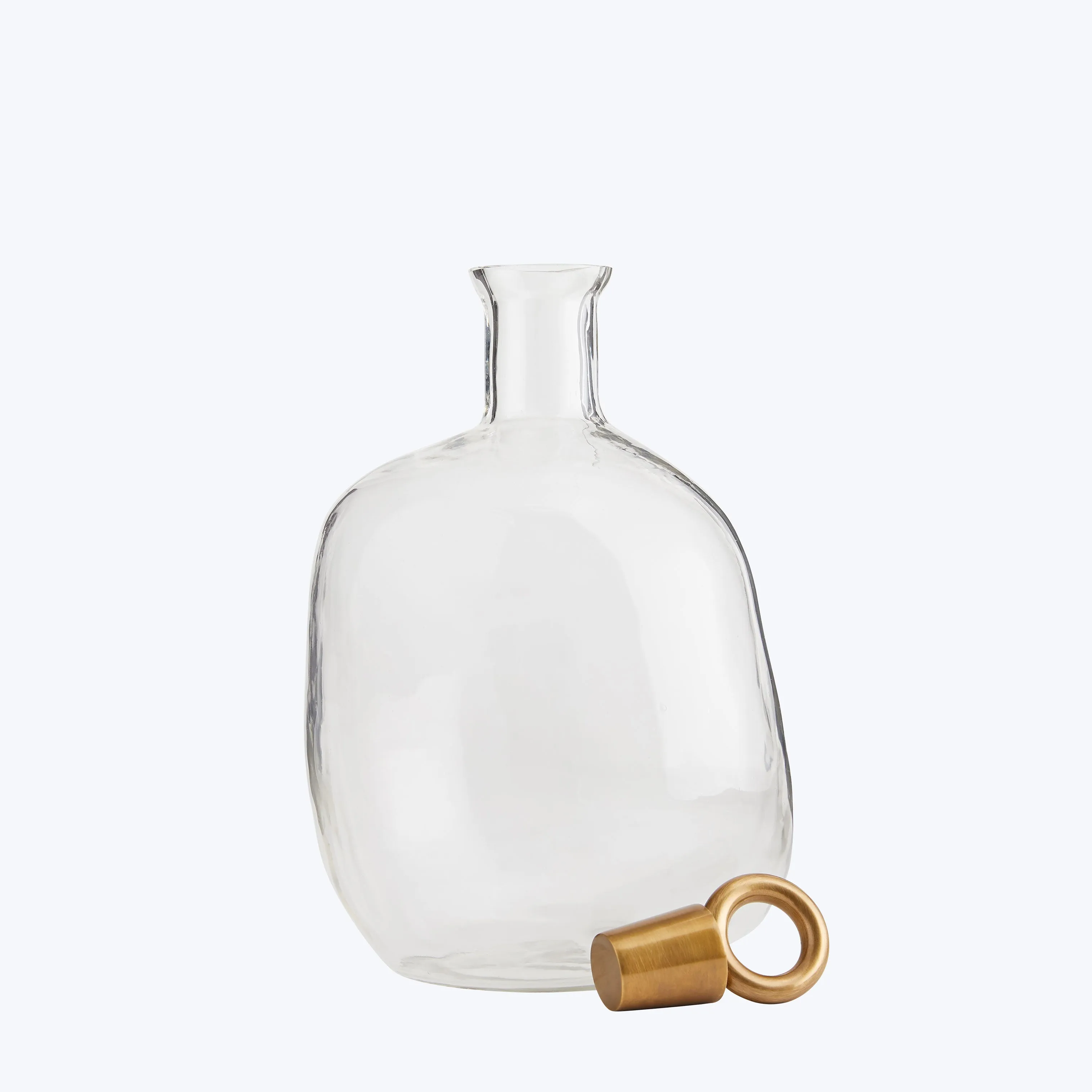 Organic Glass Decanters, Set of 2