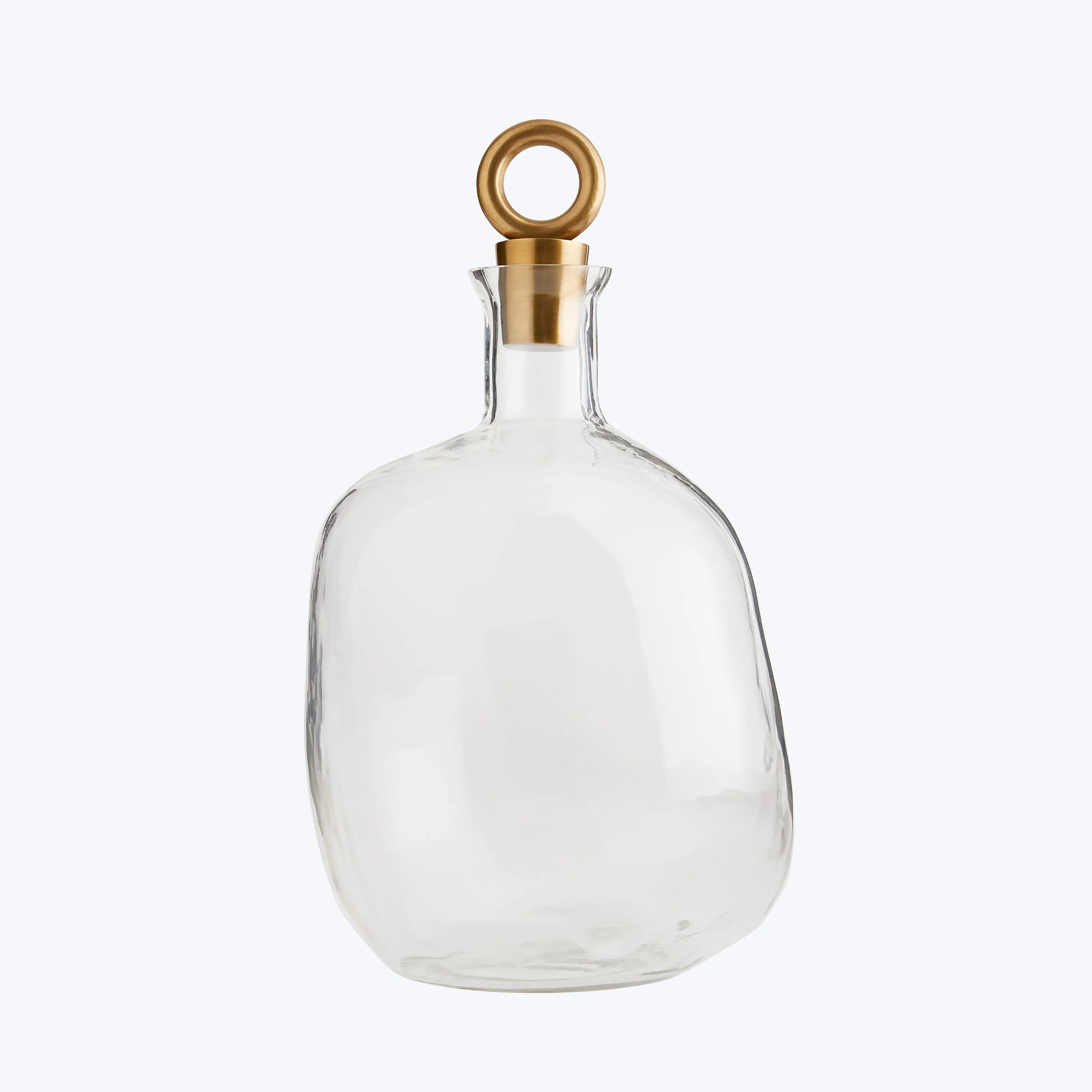 Organic Glass Decanters, Set of 2