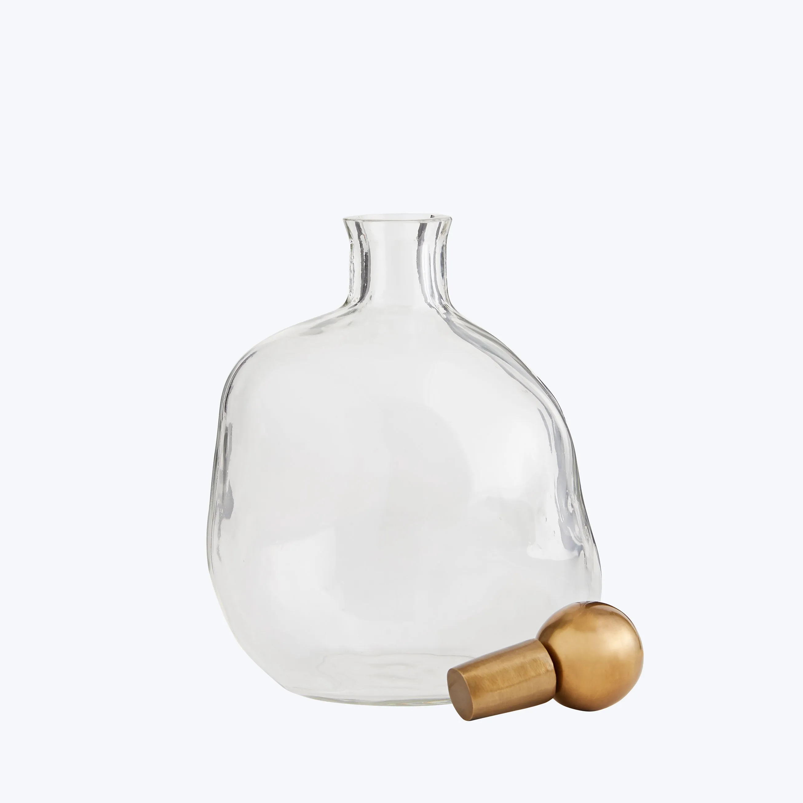 Organic Glass Decanters, Set of 2