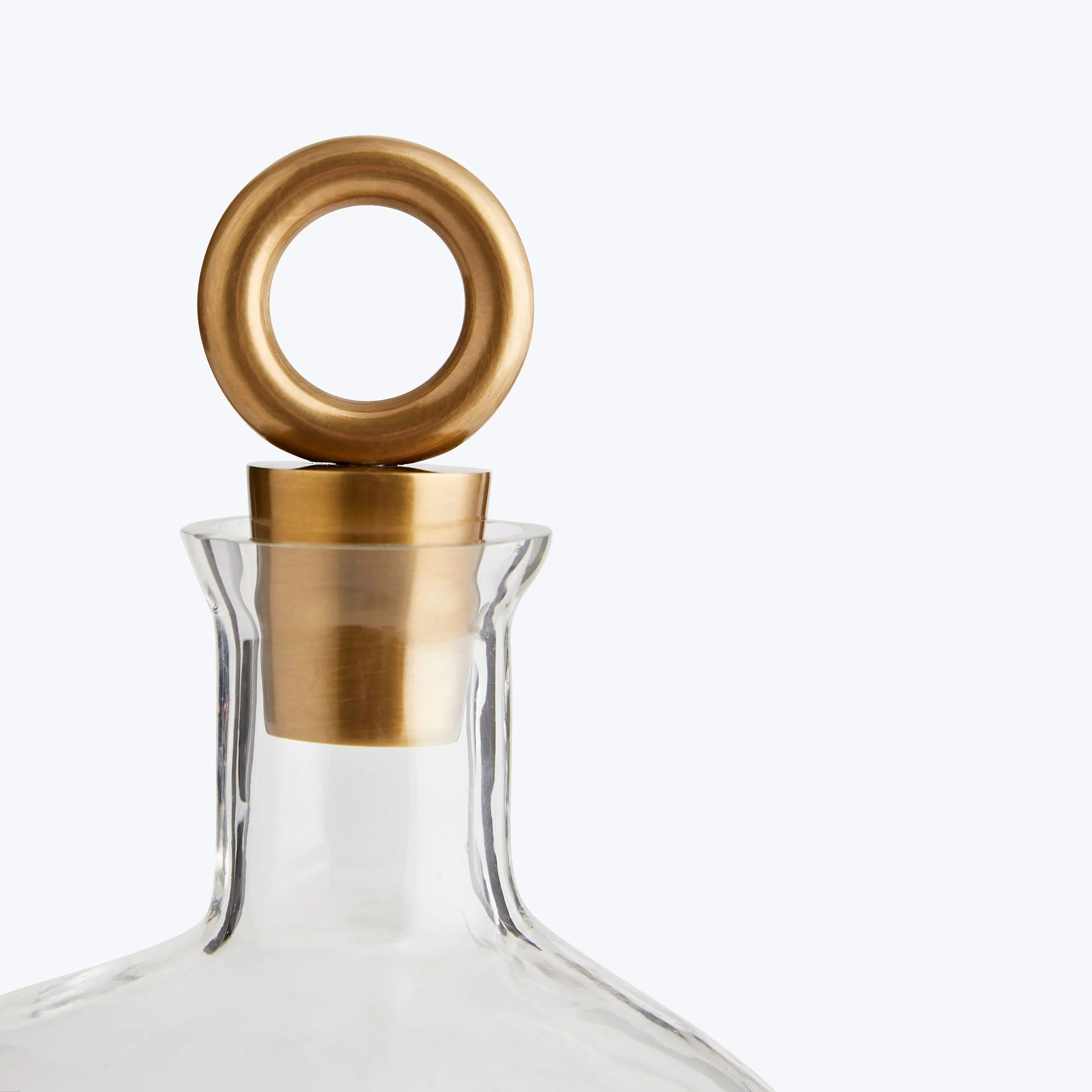 Organic Glass Decanters, Set of 2