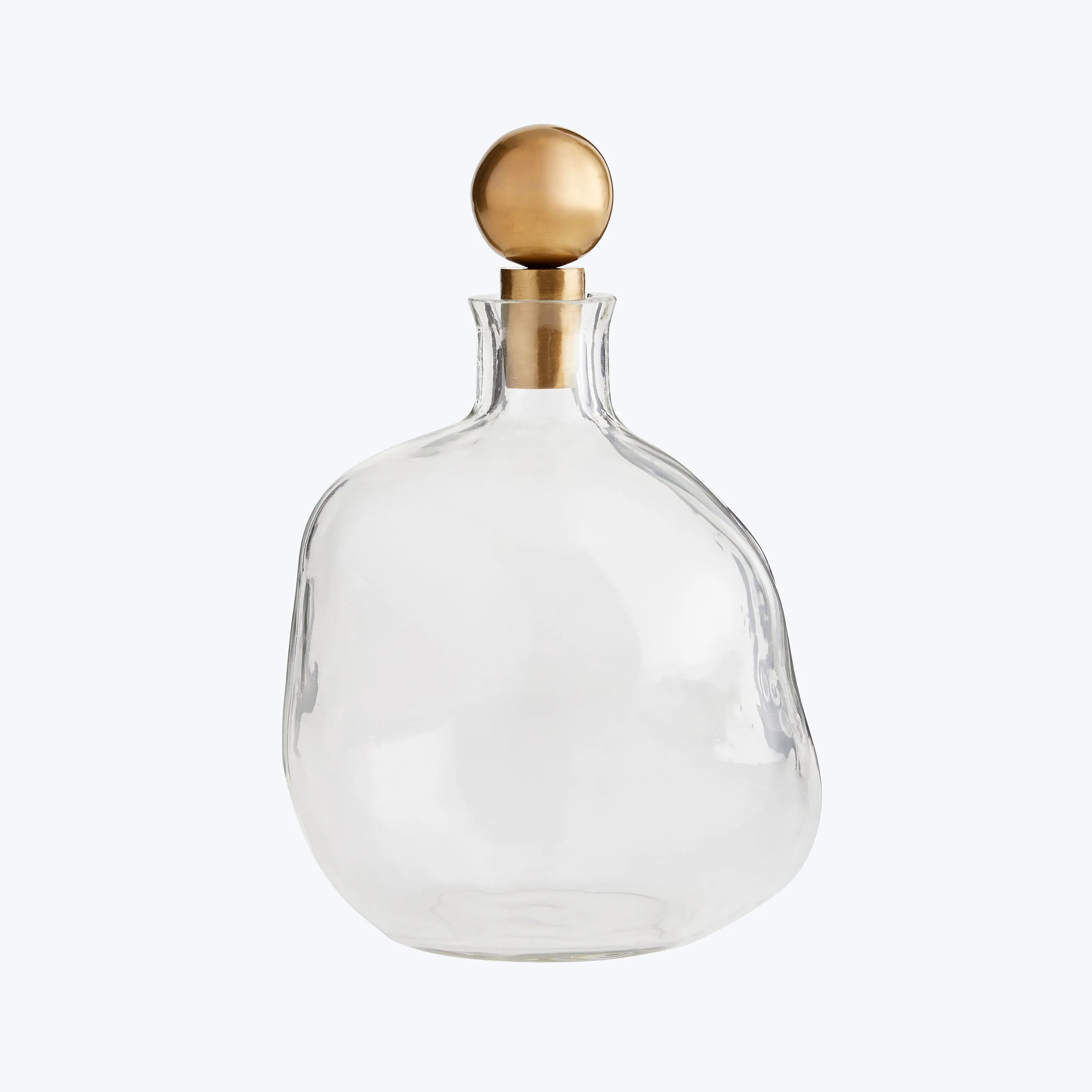 Organic Glass Decanters, Set of 2