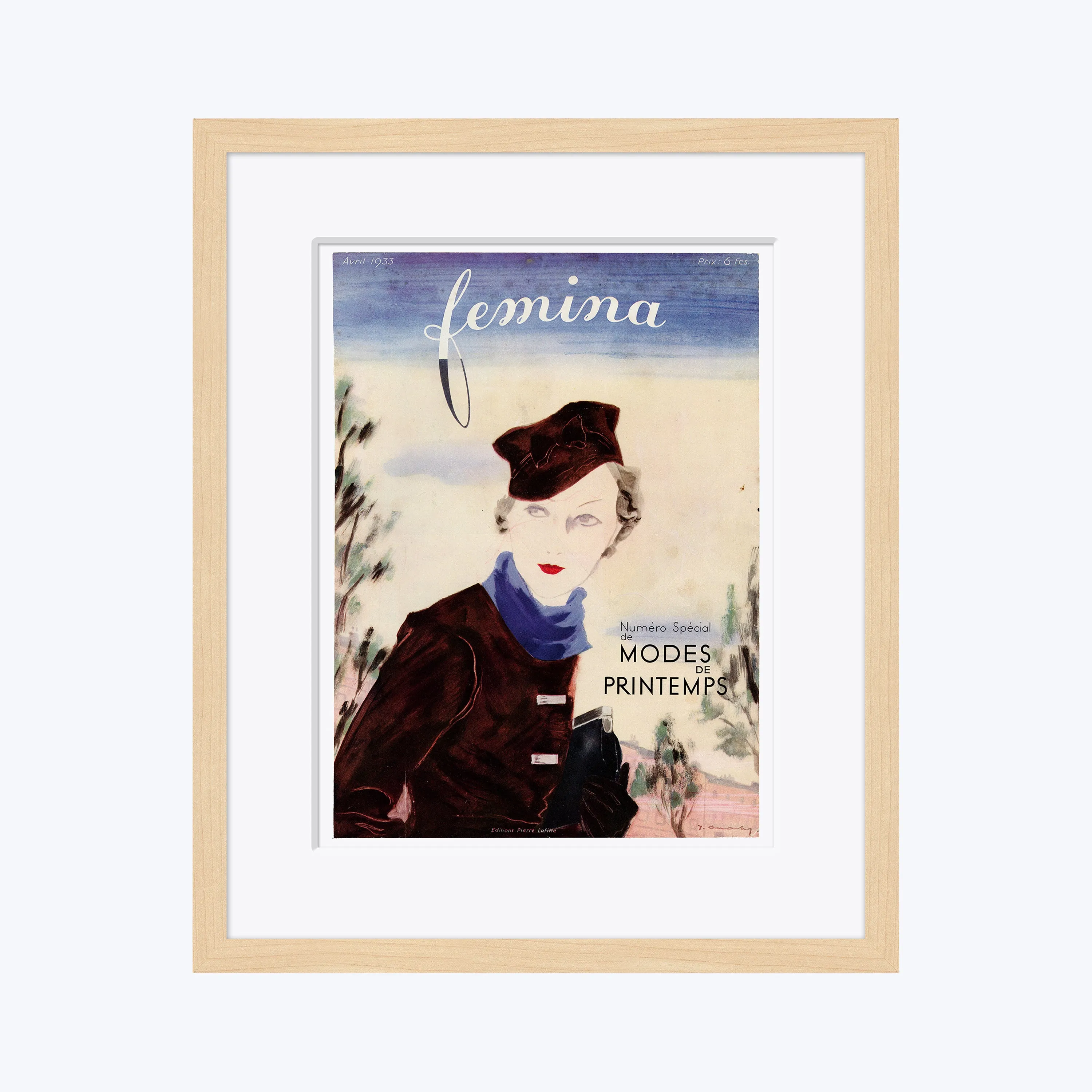 Original Vintage Femina Magazine Cover, April 1933