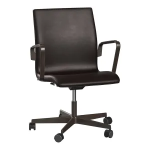 Oxford Low Back Office Armchair - 5 Star Base & Casters - Height Adjustable