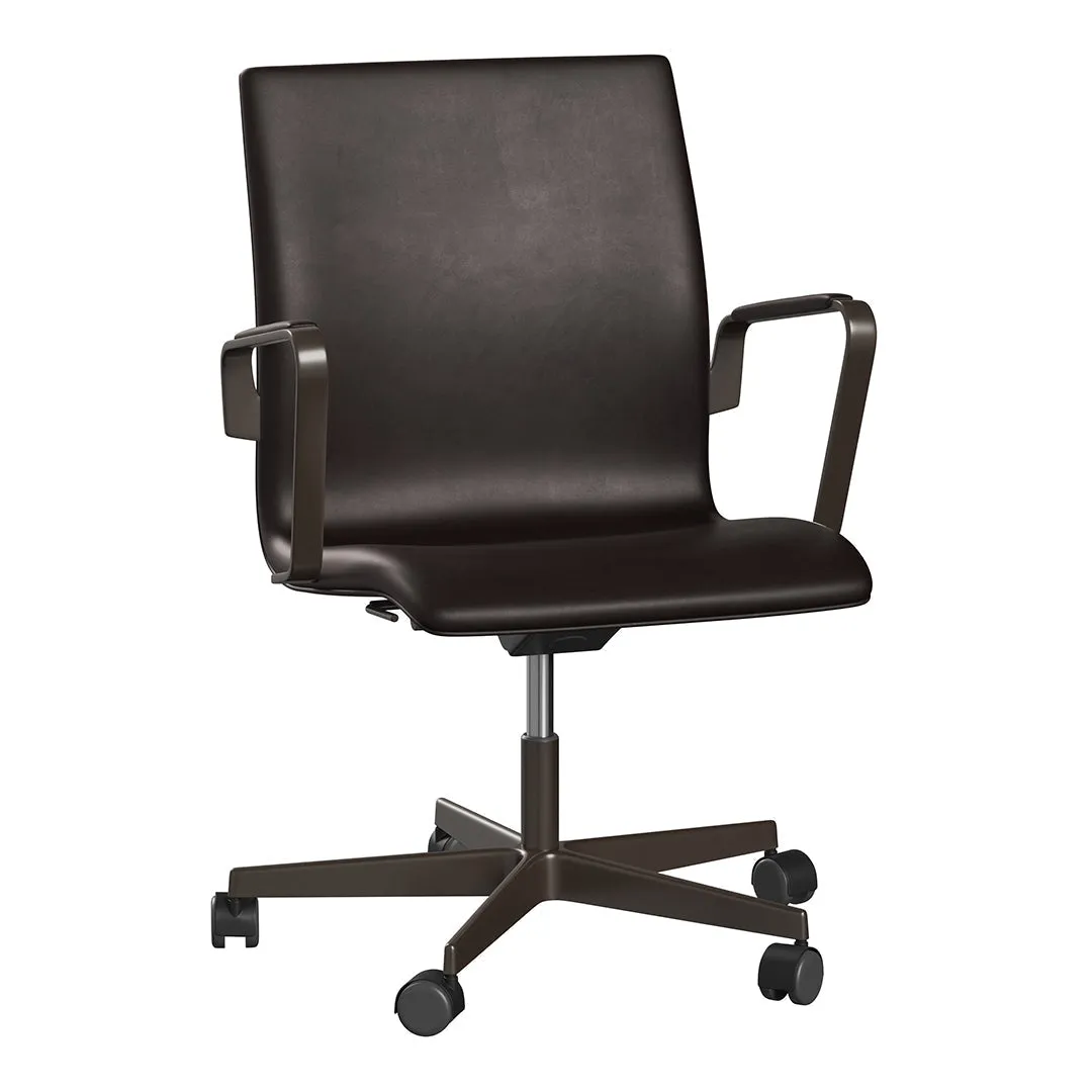Oxford Low Back Office Armchair - 5 Star Base & Casters - Height Adjustable