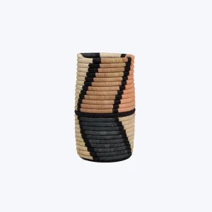 Peach Mstari Vase with Glass Insert