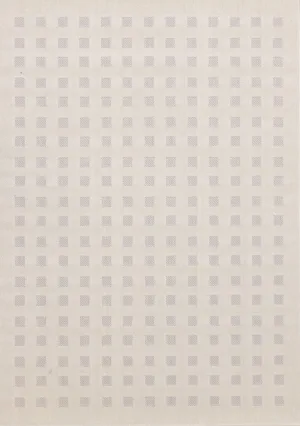 Pearl Grid 5'3" x 7'7" Grid Design Area Rug - White