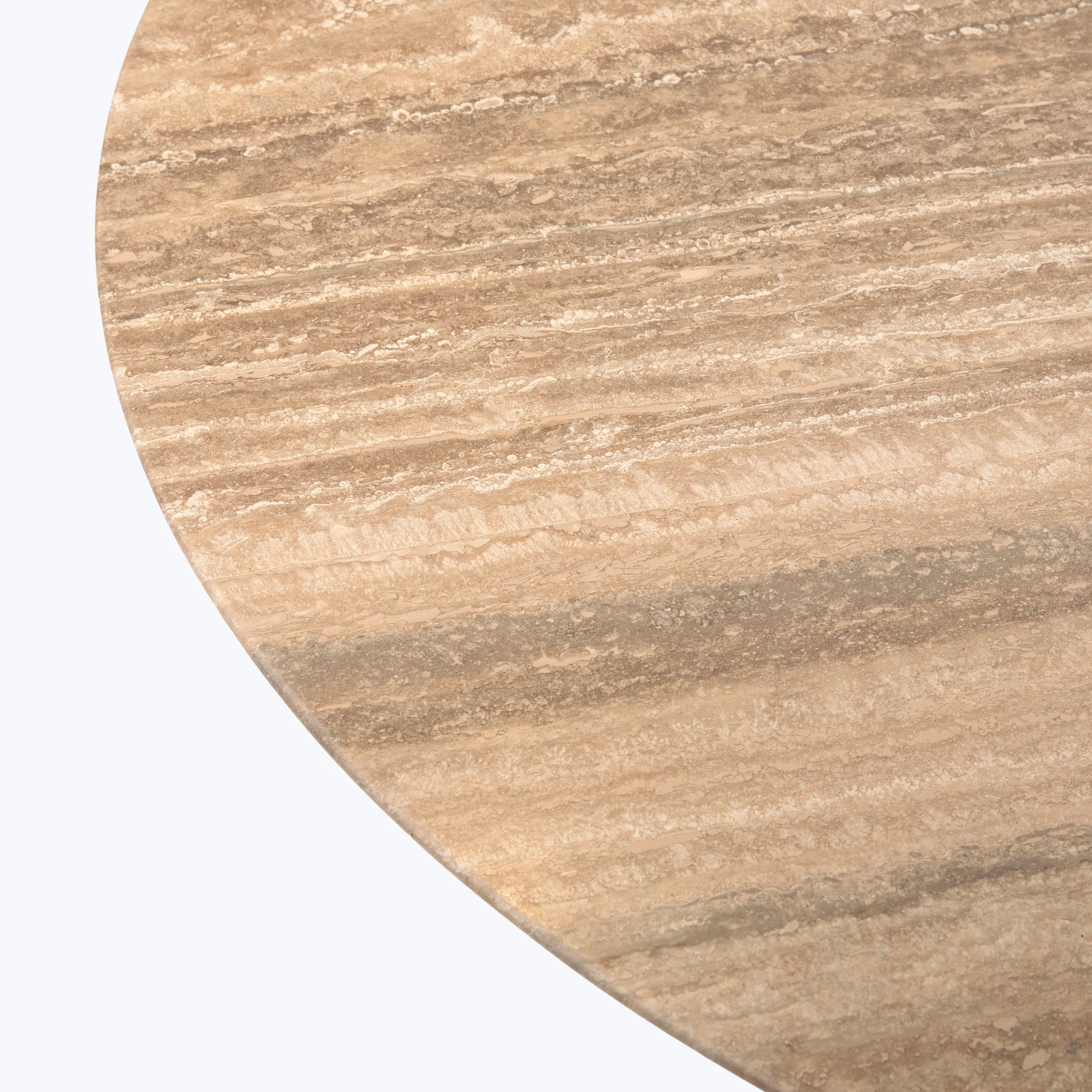 Plisse Travertine Round Dining Table
