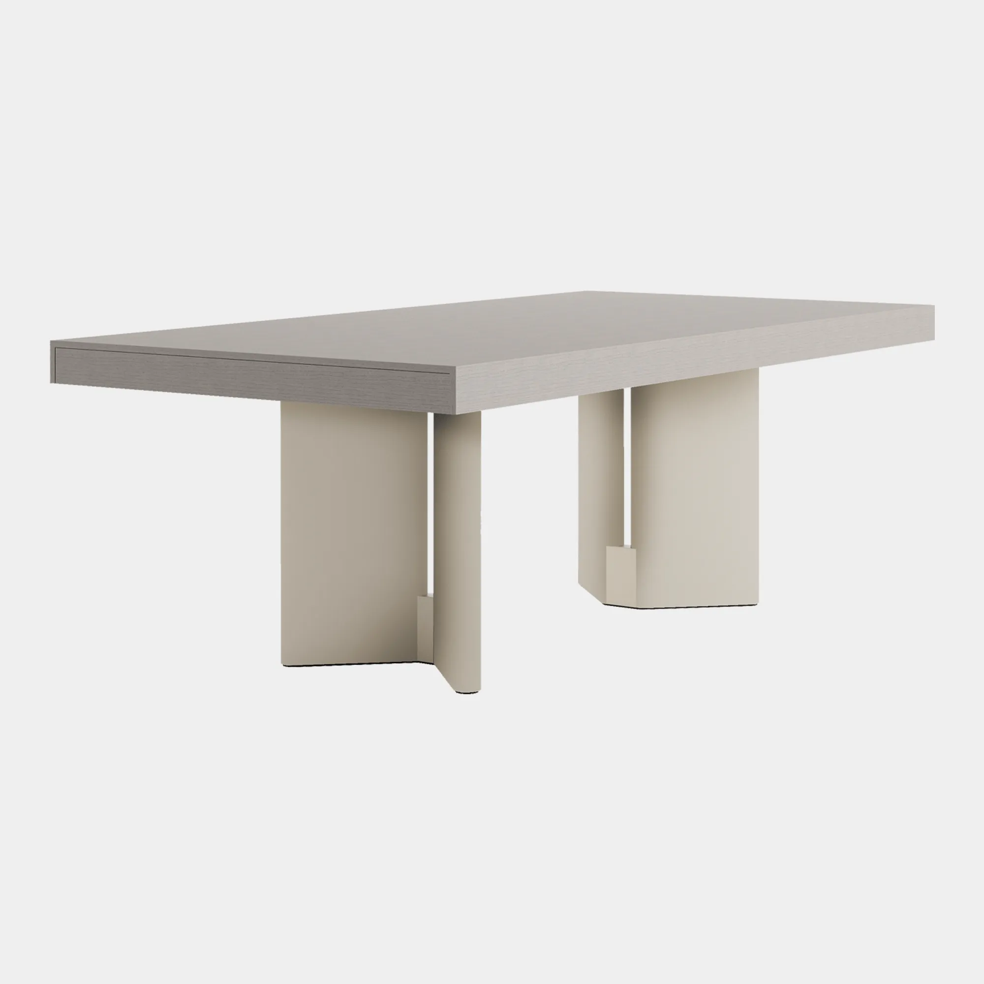 Porto - Rectangular Extending Dining Table With Oak Top & Matt Lacquer Base