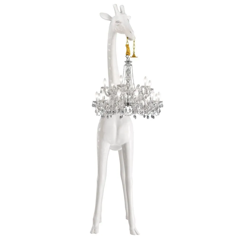Qeeboo Giraffe In Love Outdoor Floor Lamp H 4m, White