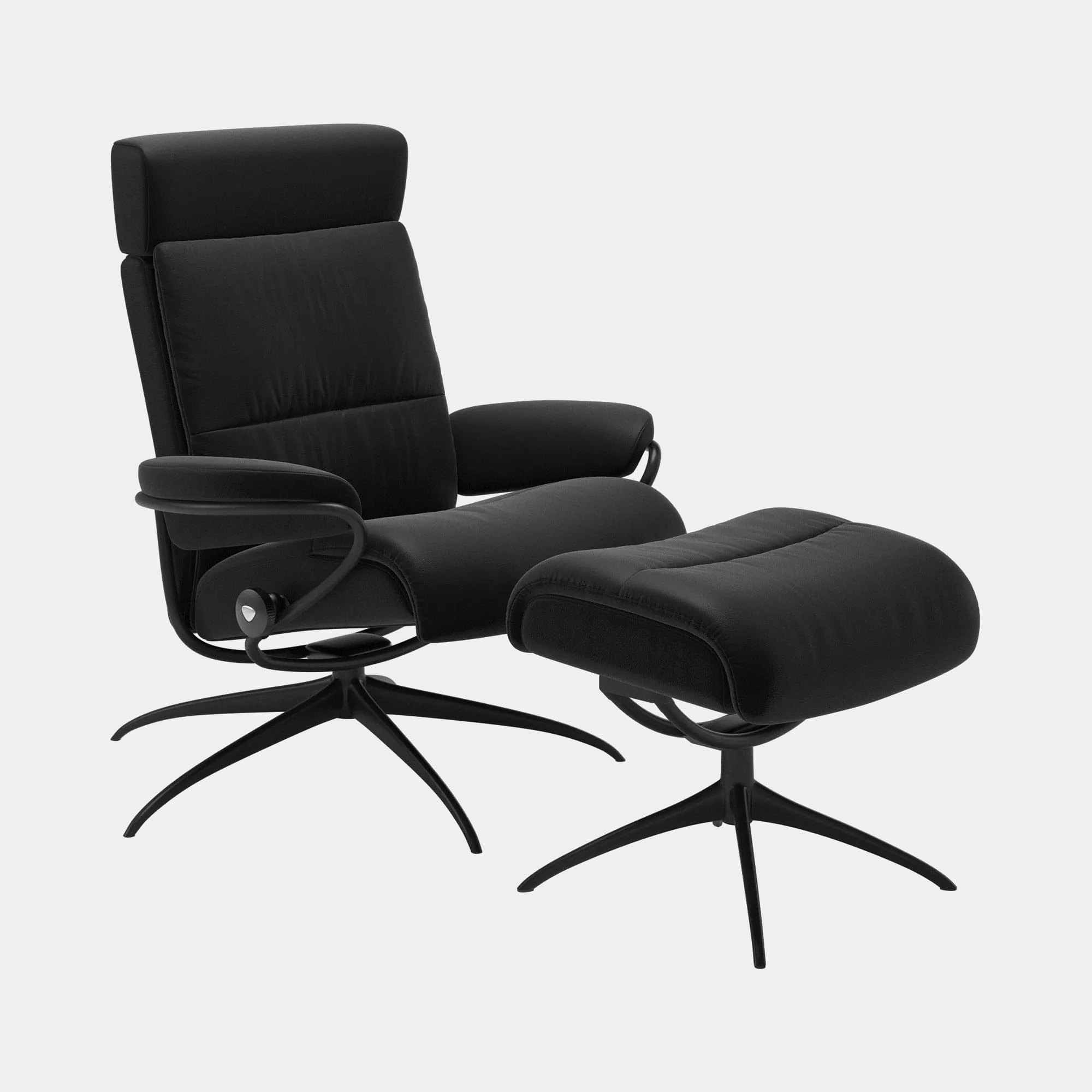 (Quickship) Stressless Tokyo - Chair & Stool With Star Base In Paloma Leather