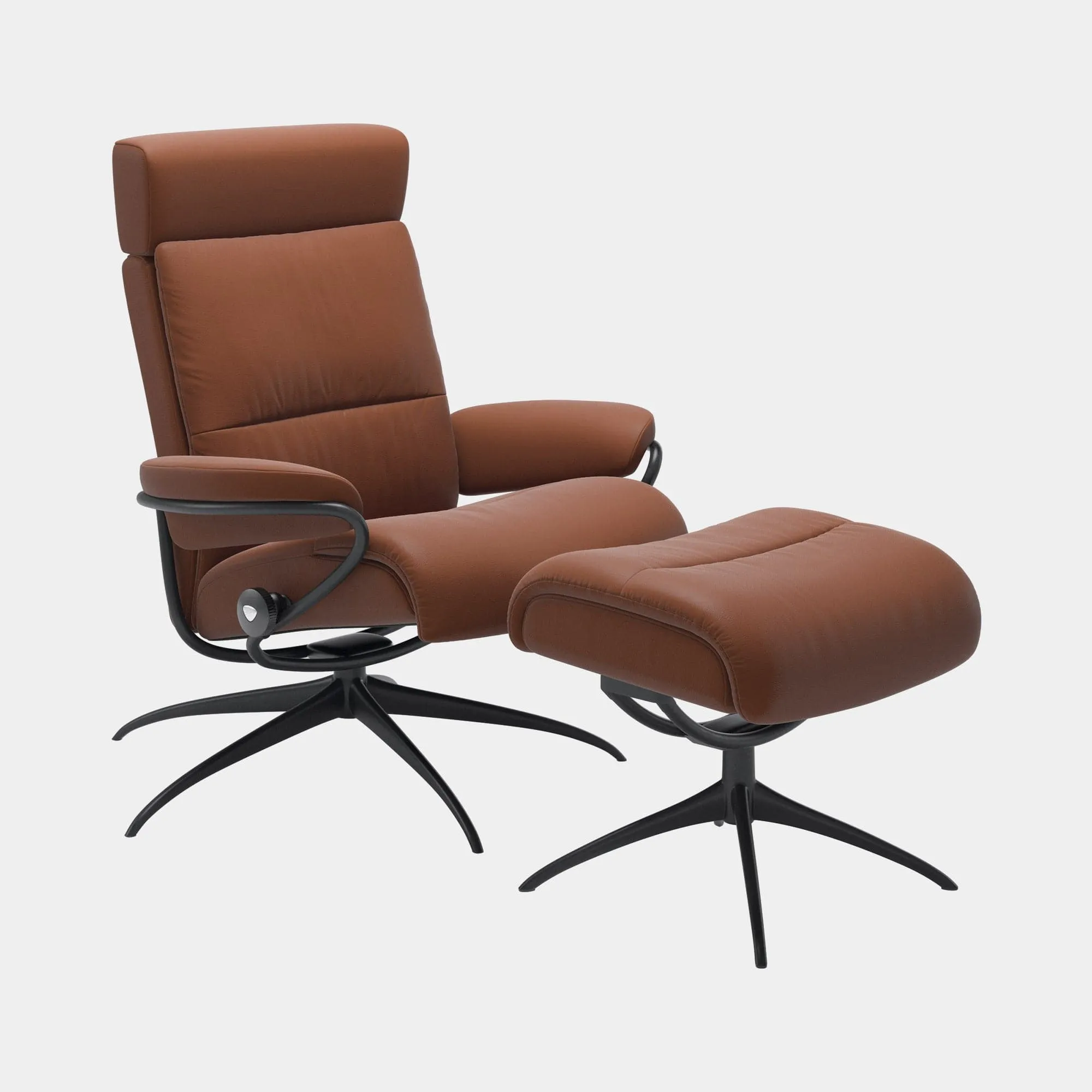 (Quickship) Stressless Tokyo - Chair & Stool With Star Base In Paloma Leather
