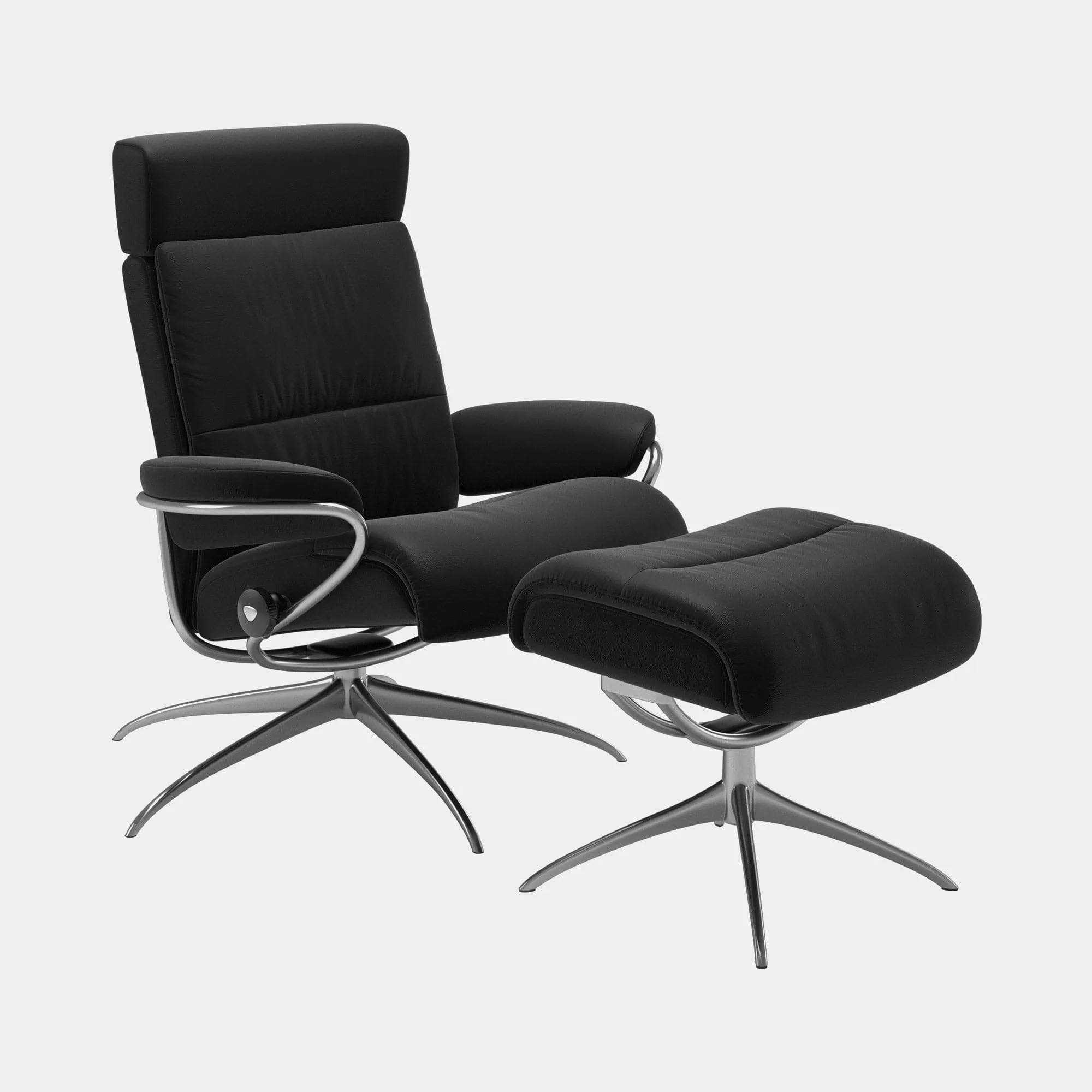 (Quickship) Stressless Tokyo - Chair & Stool With Star Base In Paloma Leather