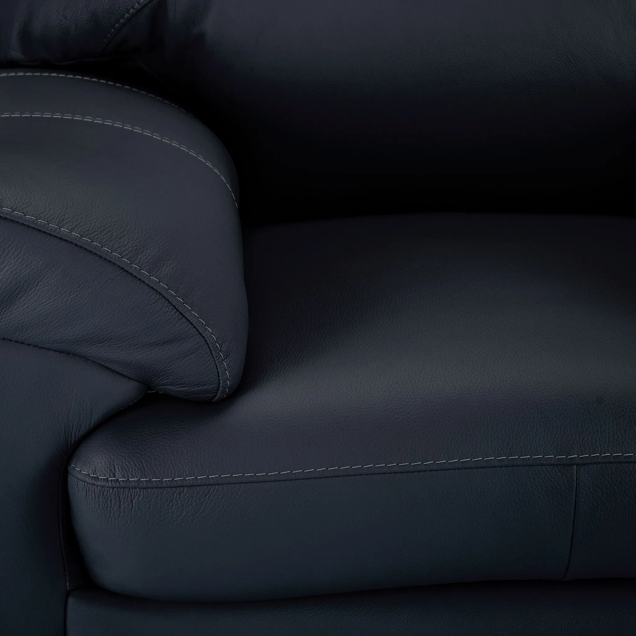 Raphael Leather Sofa - Navy