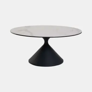 Redondo - 90cm Coffee Table With Matte White Ceramic Top