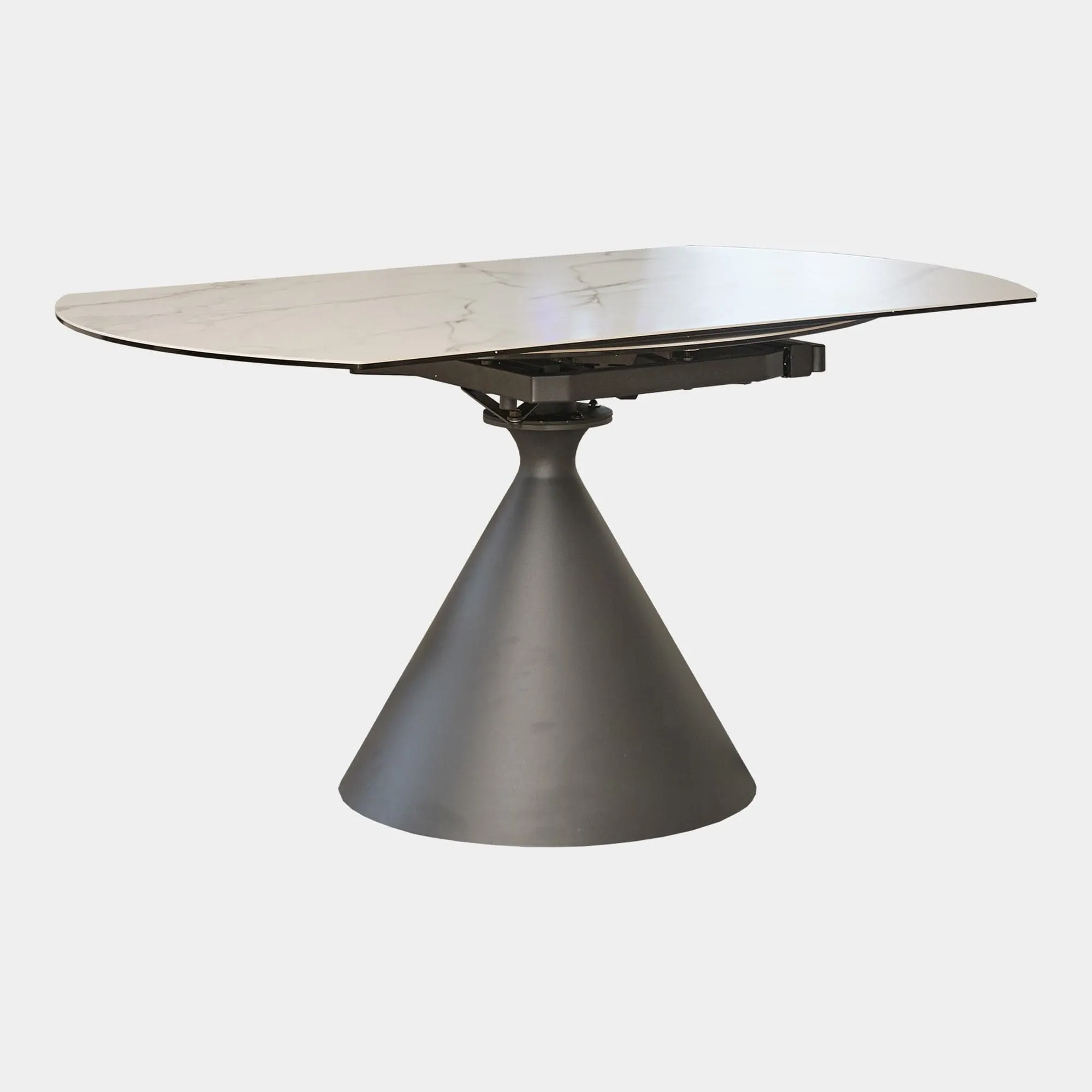 Redondo - 90cm Ext Dining Table With Matte White Ceramic Top