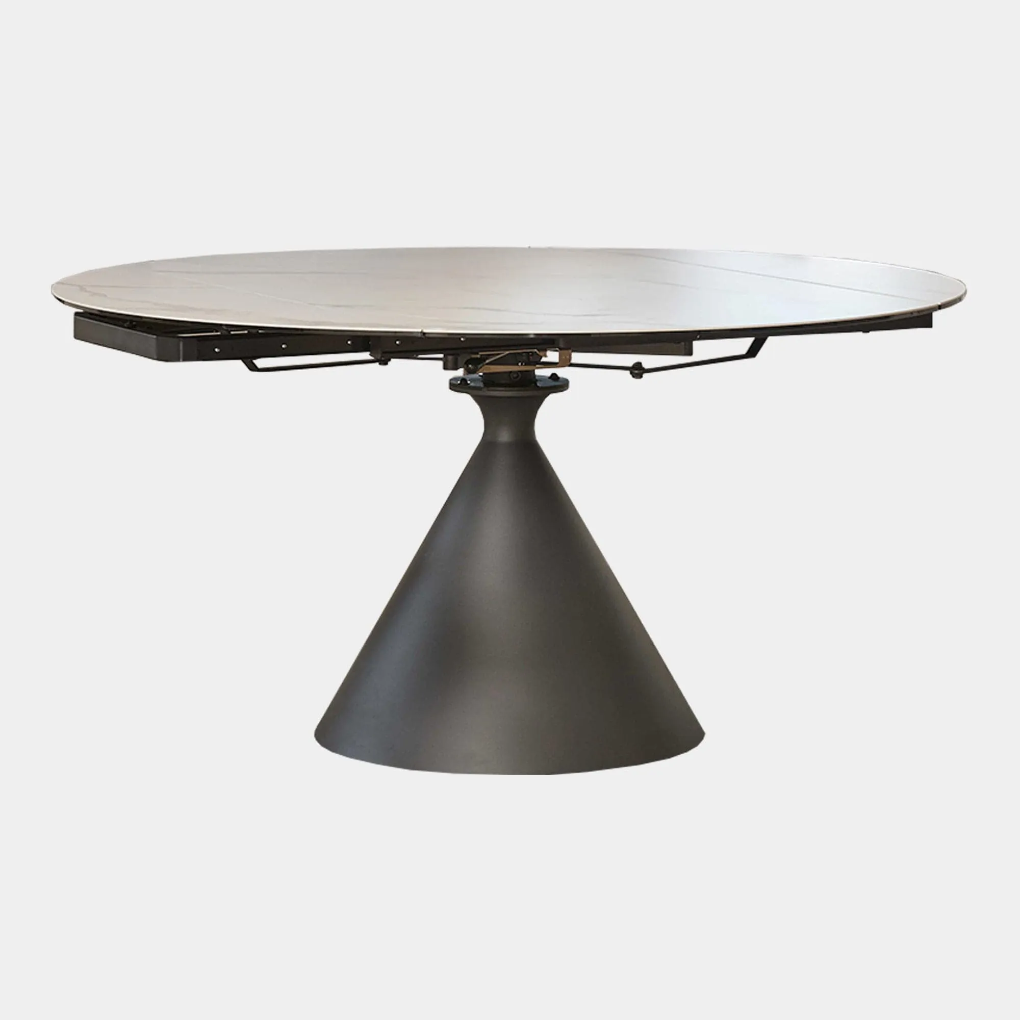 Redondo - 90cm Ext Dining Table With Matte White Ceramic Top