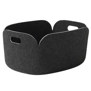 Restore Felt Storage Basket, Black Melange