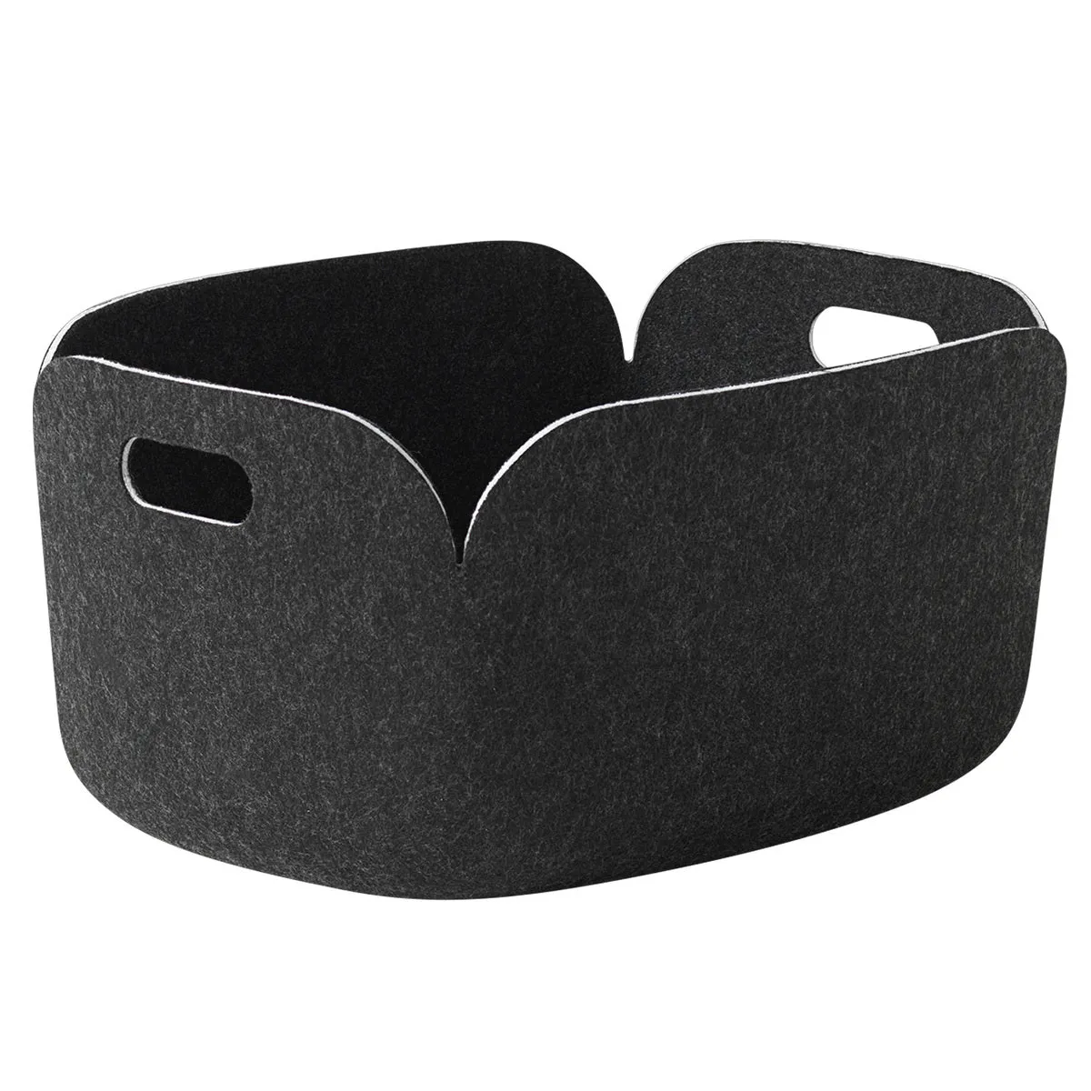 Restore Felt Storage Basket, Black Melange