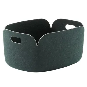 Restore Felt Storage Basket, Dark Green