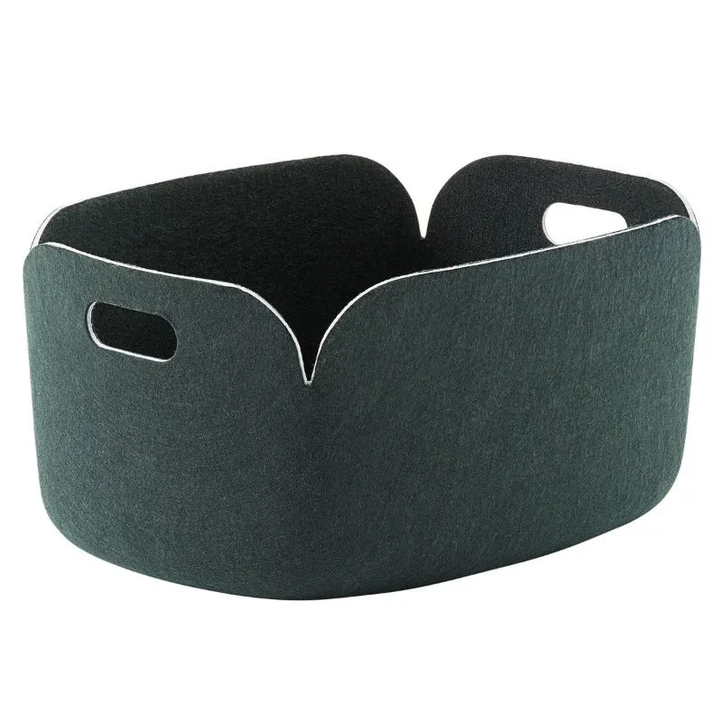 Restore Felt Storage Basket, Dark Green