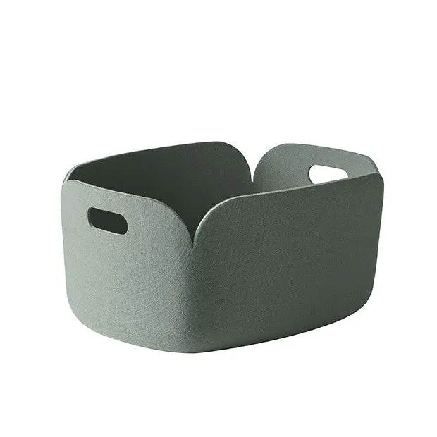 Restore Felt Storage Basket, Dusty Green