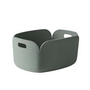 Restore Felt Storage Basket, Dusty Green
