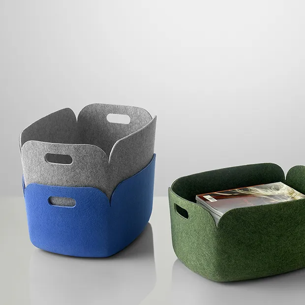 Restore Felt Storage Basket, Grey
