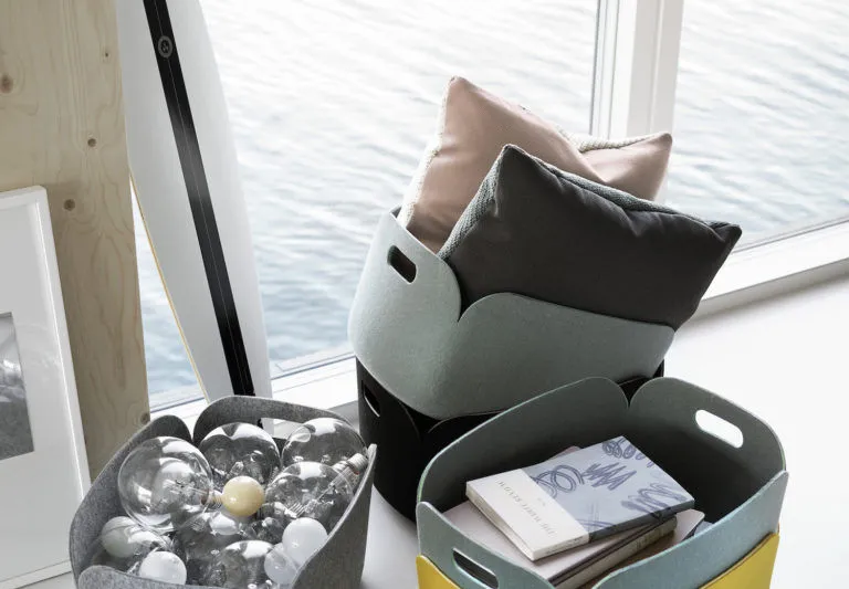Restore Felt Storage Basket, Midnight Blue