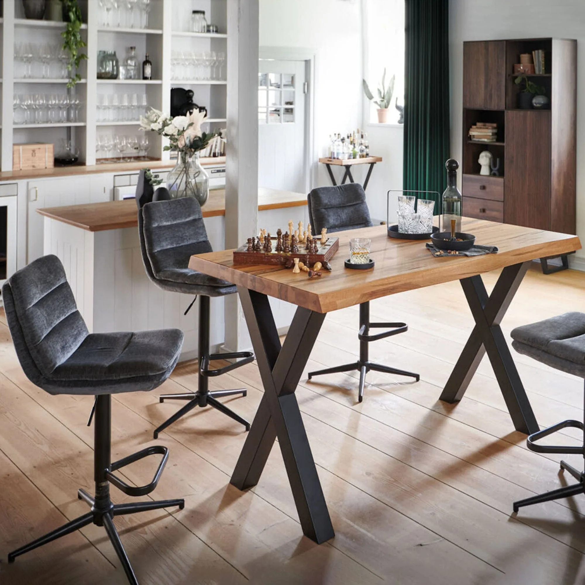 Rhodes - Counter Stool Table with Straight Edge & Leicester Leg