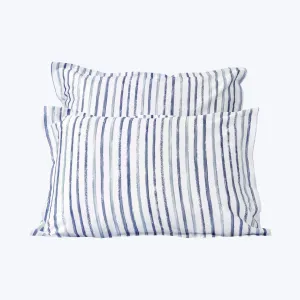 Rigato Duvets & Shams, Blue