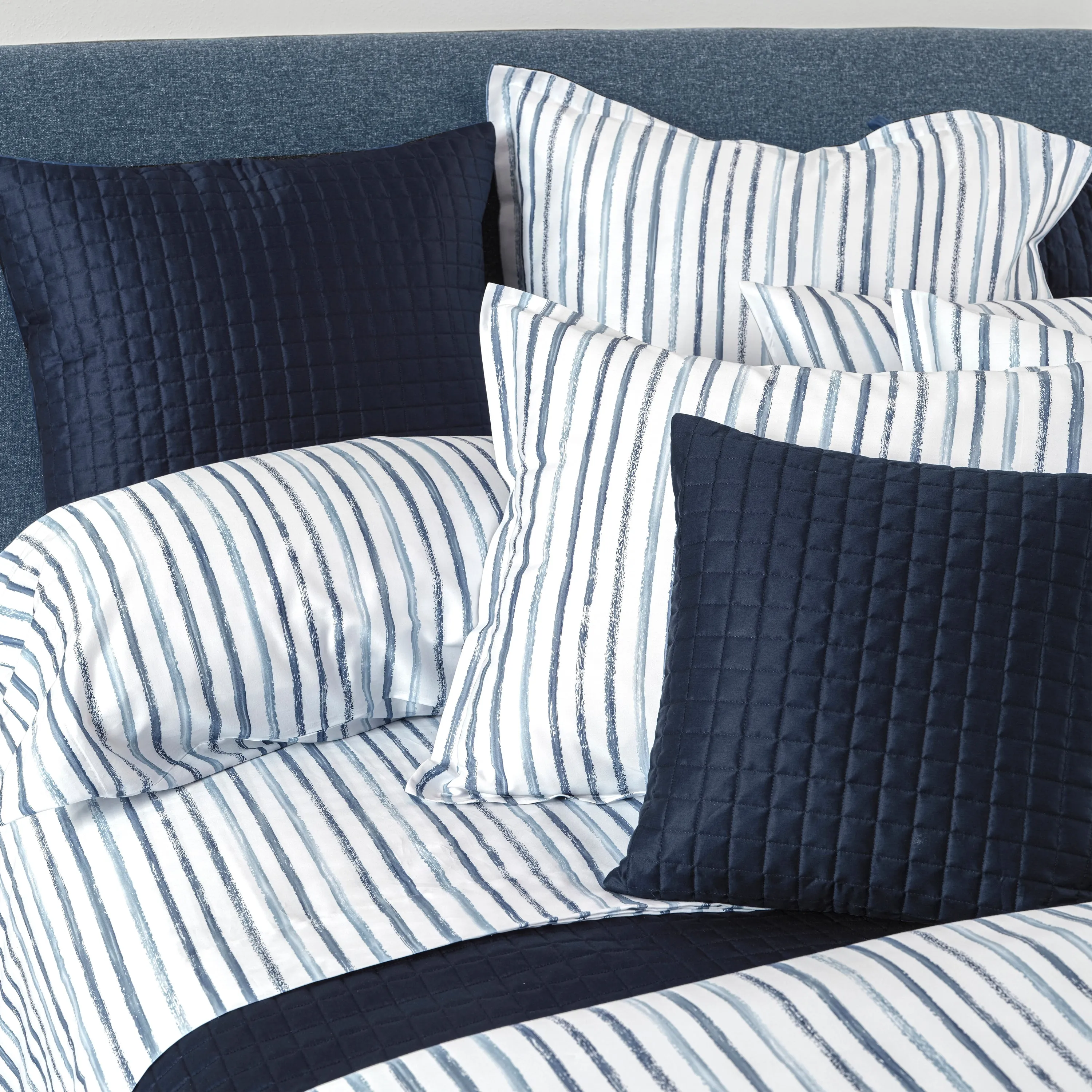 Rigato Duvets & Shams, Blue